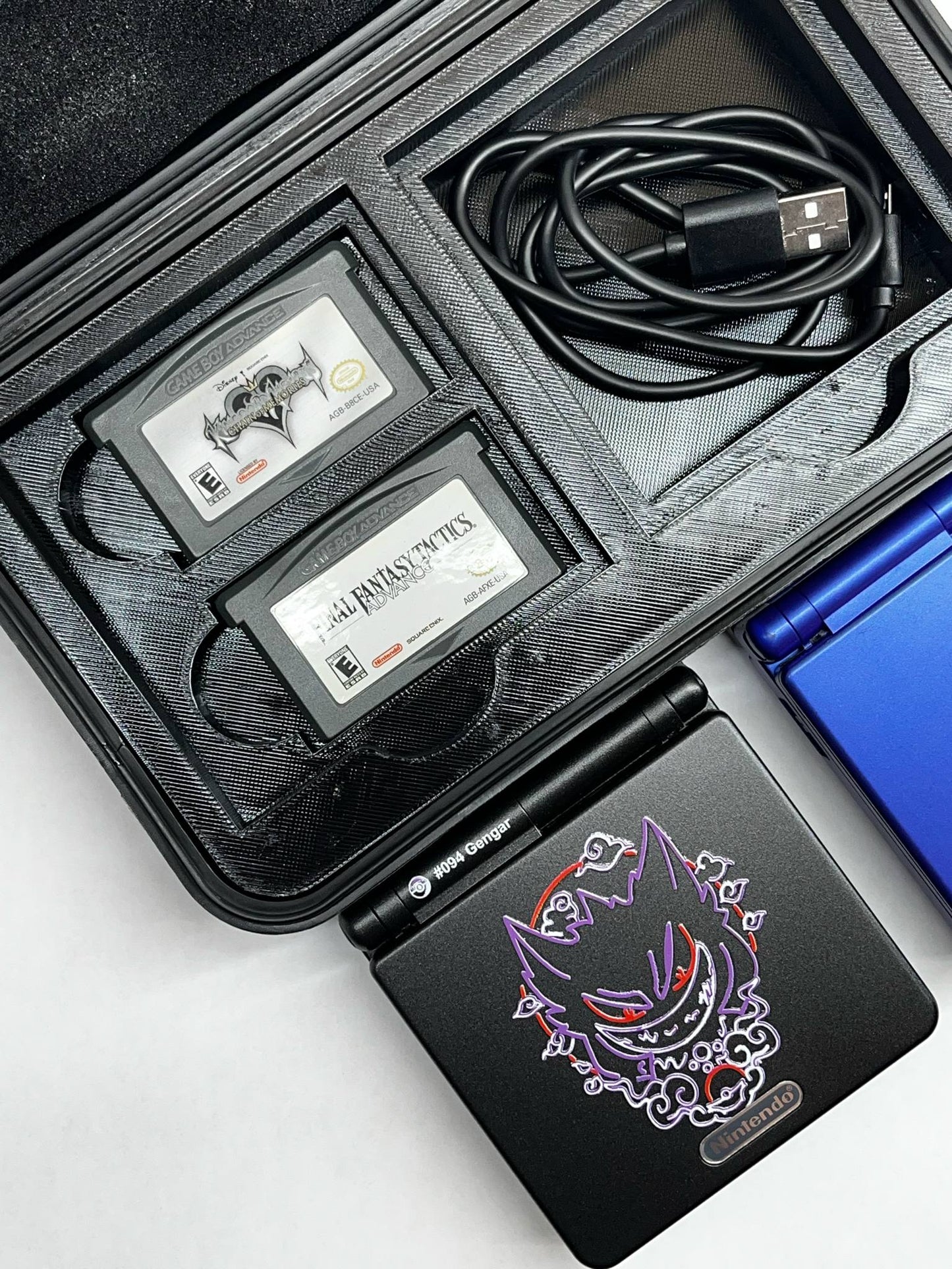 Dual Gameboy Advance SP Case | Holds 2 Consoles + 4 Games + Charger | SENAC LLC | Durable Travel Storage