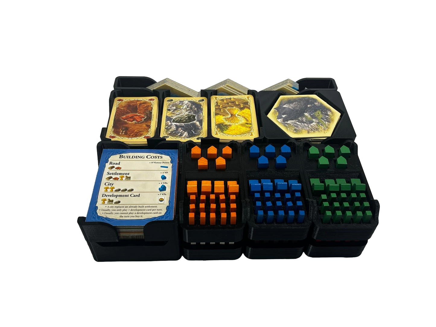 Base Catan Organizer Set | Senac LLC | Compatible with Settlers of Catan Base Board Game + 5-6 Player Extension Strategy Board Game