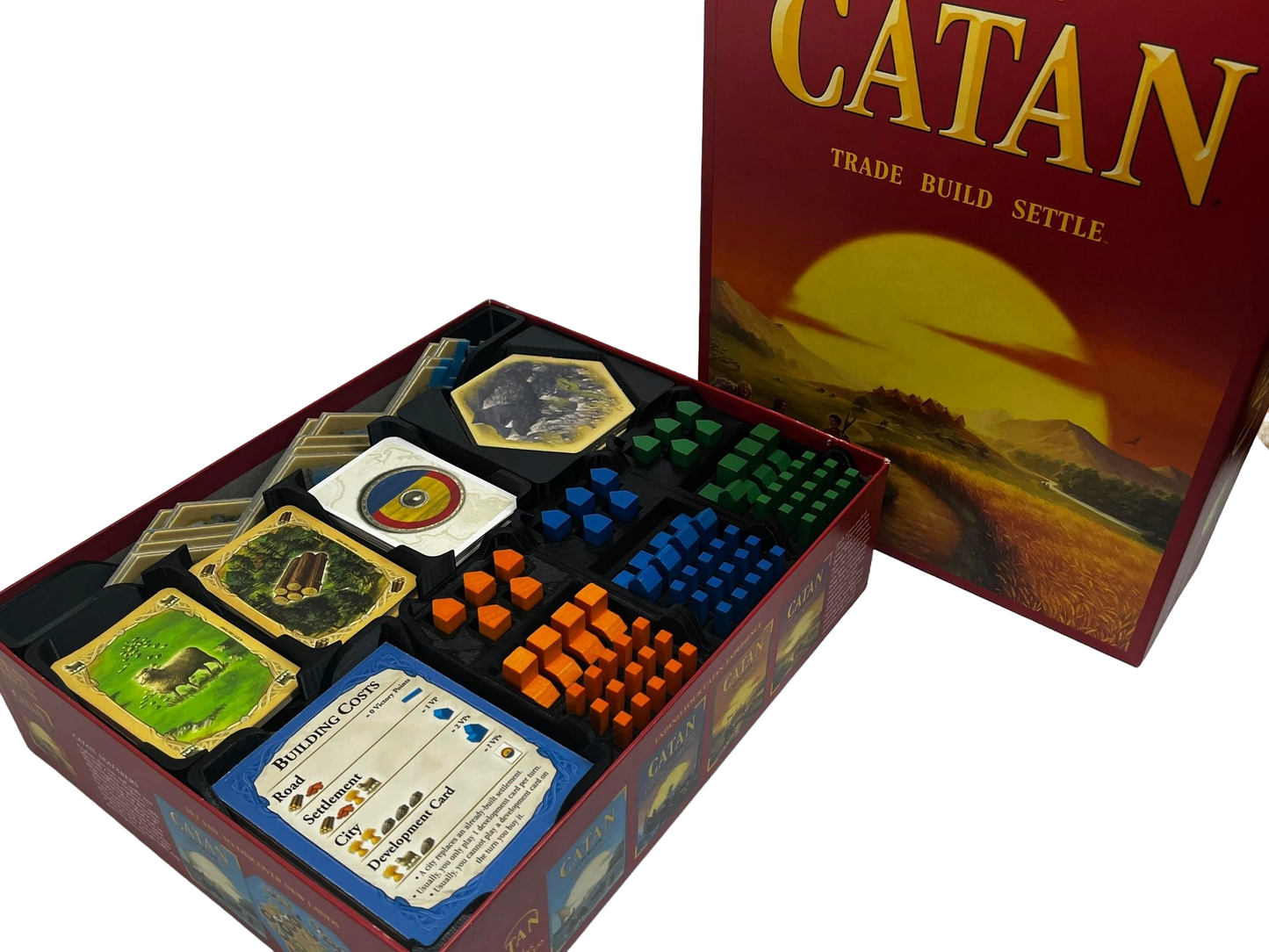 Base Catan Organizer Set | Senac LLC | Compatible with Settlers of Catan Base Board Game + 5-6 Player Extension Strategy Board Game