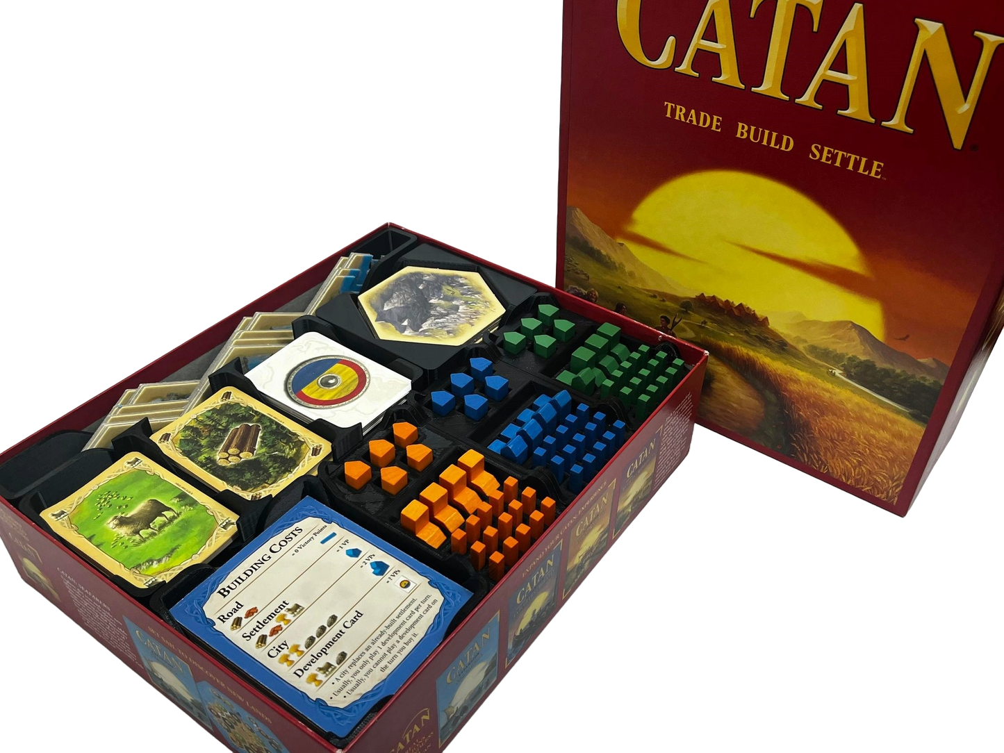 Base Catan Organizer Set | Senac LLC | Compatible with Settlers of Catan Base Board Game + 5-6 Player Extension Strategy Board Game