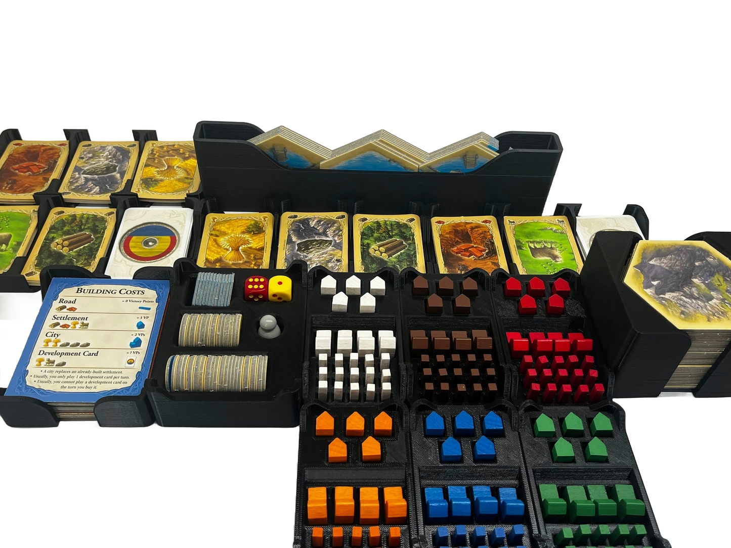 Base Catan Organizer Set | Senac LLC | Compatible with Settlers of Catan Base Board Game + 5-6 Player Extension Strategy Board Game
