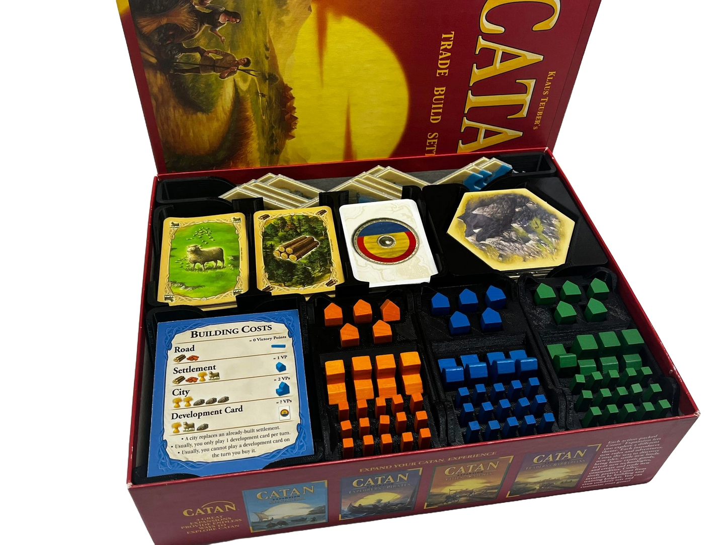 Base Catan Organizer Set | Senac LLC | Compatible with Settlers of Catan Base Board Game + 5-6 Player Extension Strategy Board Game