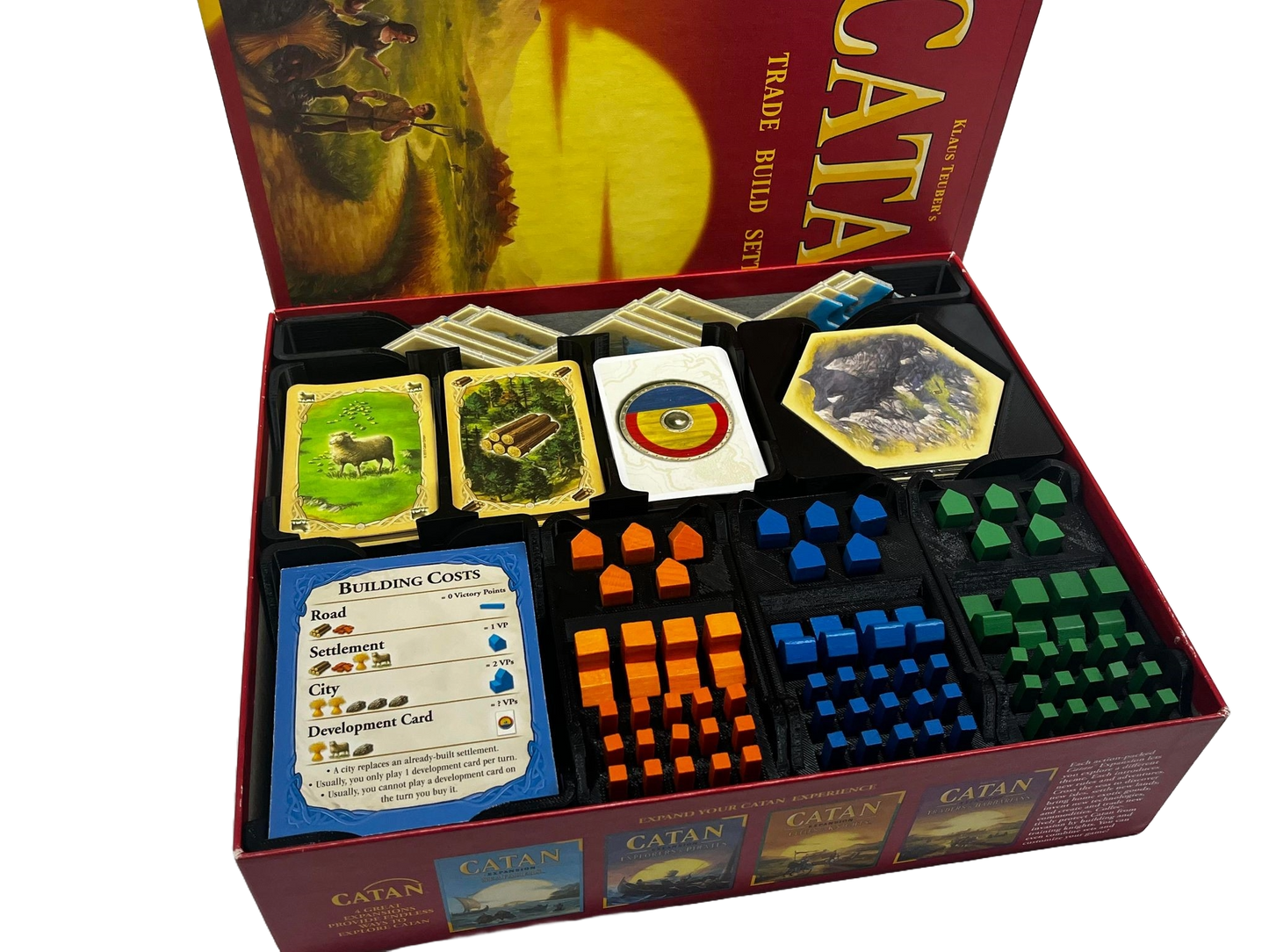 Base Catan Organizer Set | Senac LLC | Compatible with Settlers of Catan Base Board Game + 5-6 Player Extension Strategy Board Game