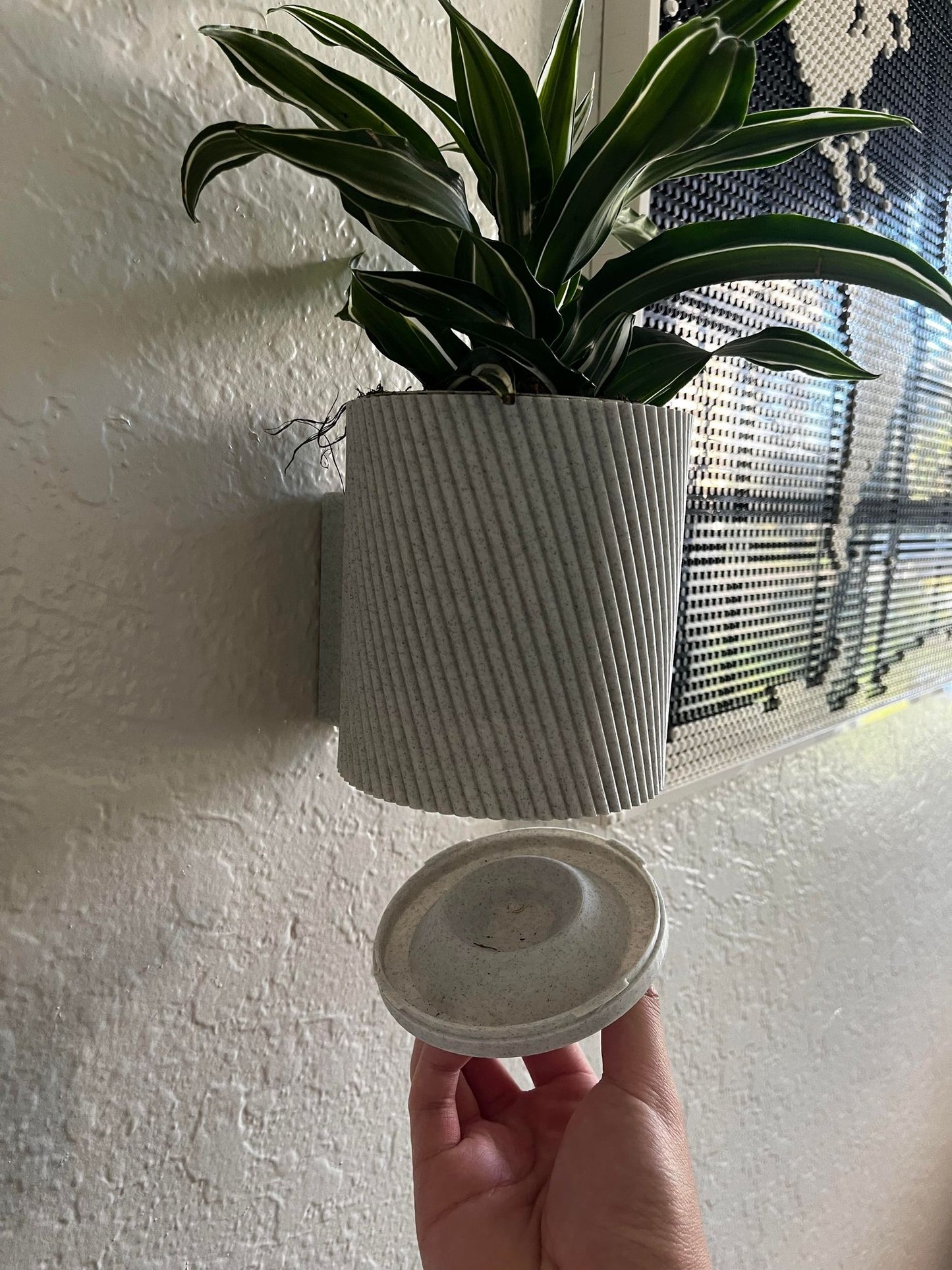 Wall Mounted Planter - NO DRILLING - Planter Stand, Potted Plant Wall, Decorative Indoor Wall Plant Holder, 3D Printed Wall Planter, Houseplant Wall Display Ideas - 4 Inches