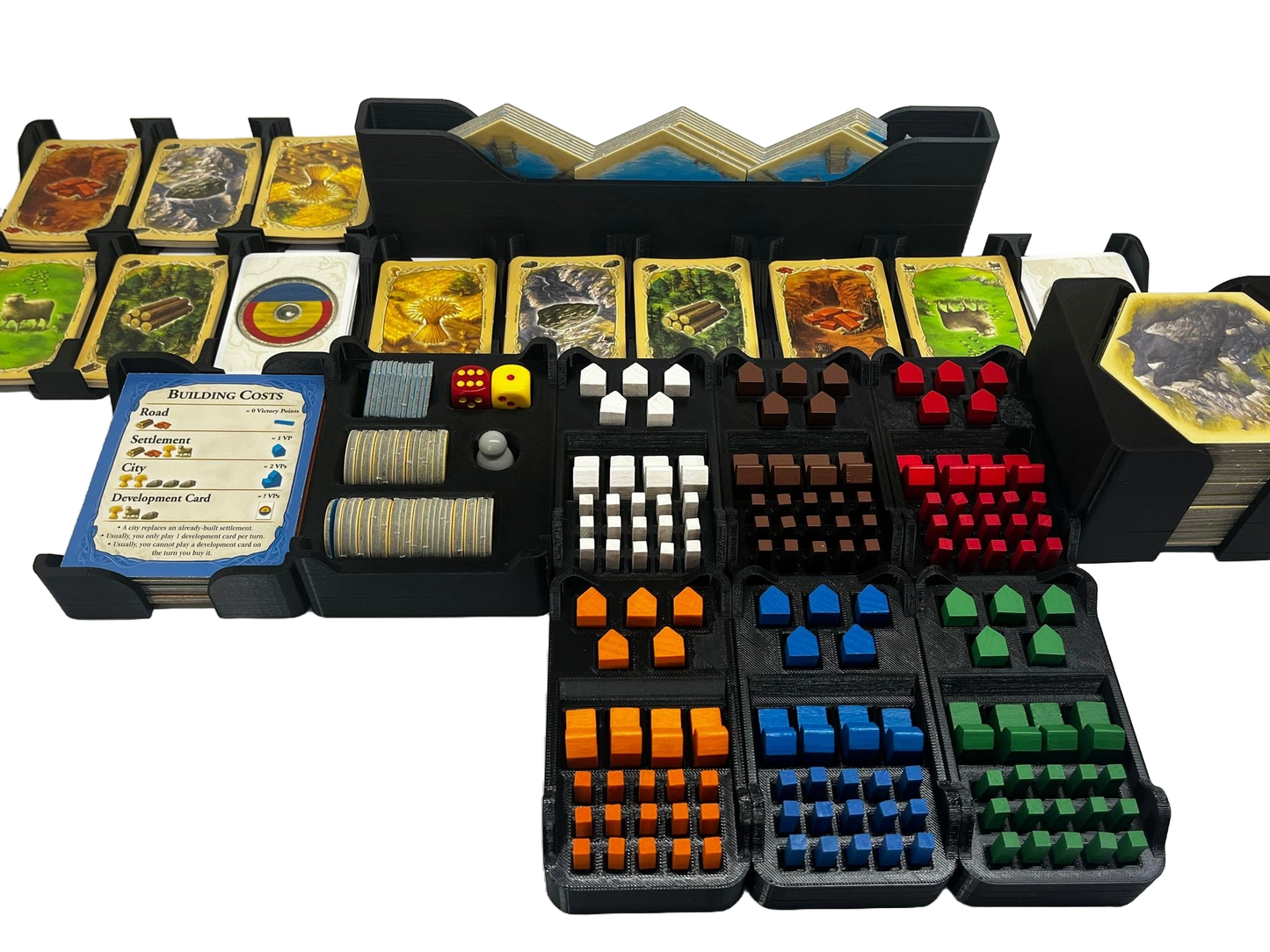 Base Catan Organizer Set | Senac LLC | Compatible with Settlers of Catan Base Board Game + 5-6 Player Extension Strategy Board Game