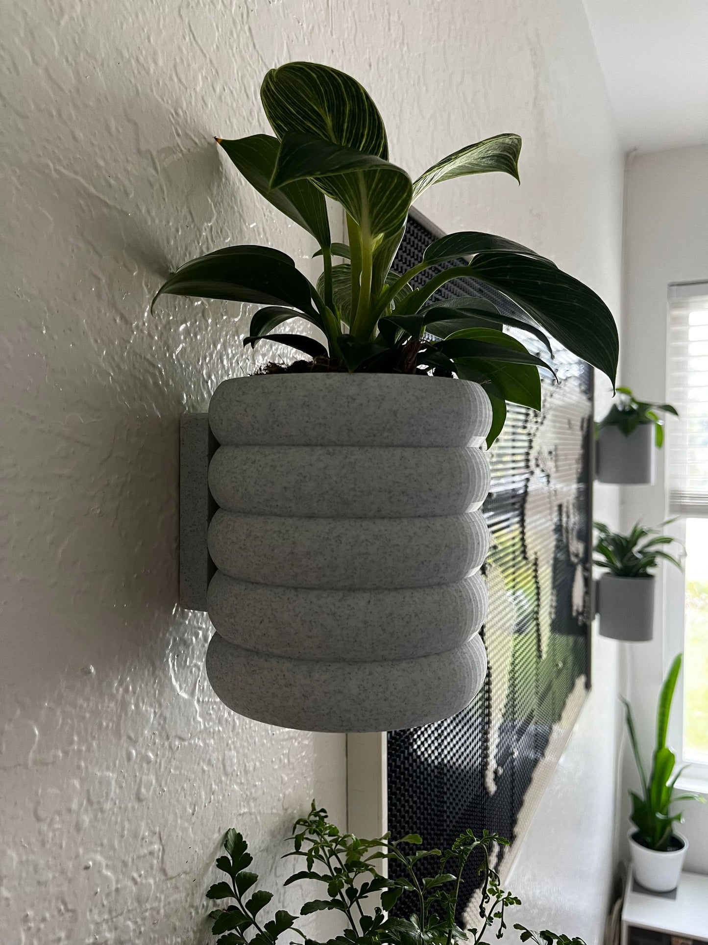 Wall Mounted Planter - NO DRILLING - Planter Stand, Potted Plant Wall, Decorative Indoor Wall Plant Holder, 3D Printed Wall Planter, Houseplant Wall Display Ideas - 4 Inches