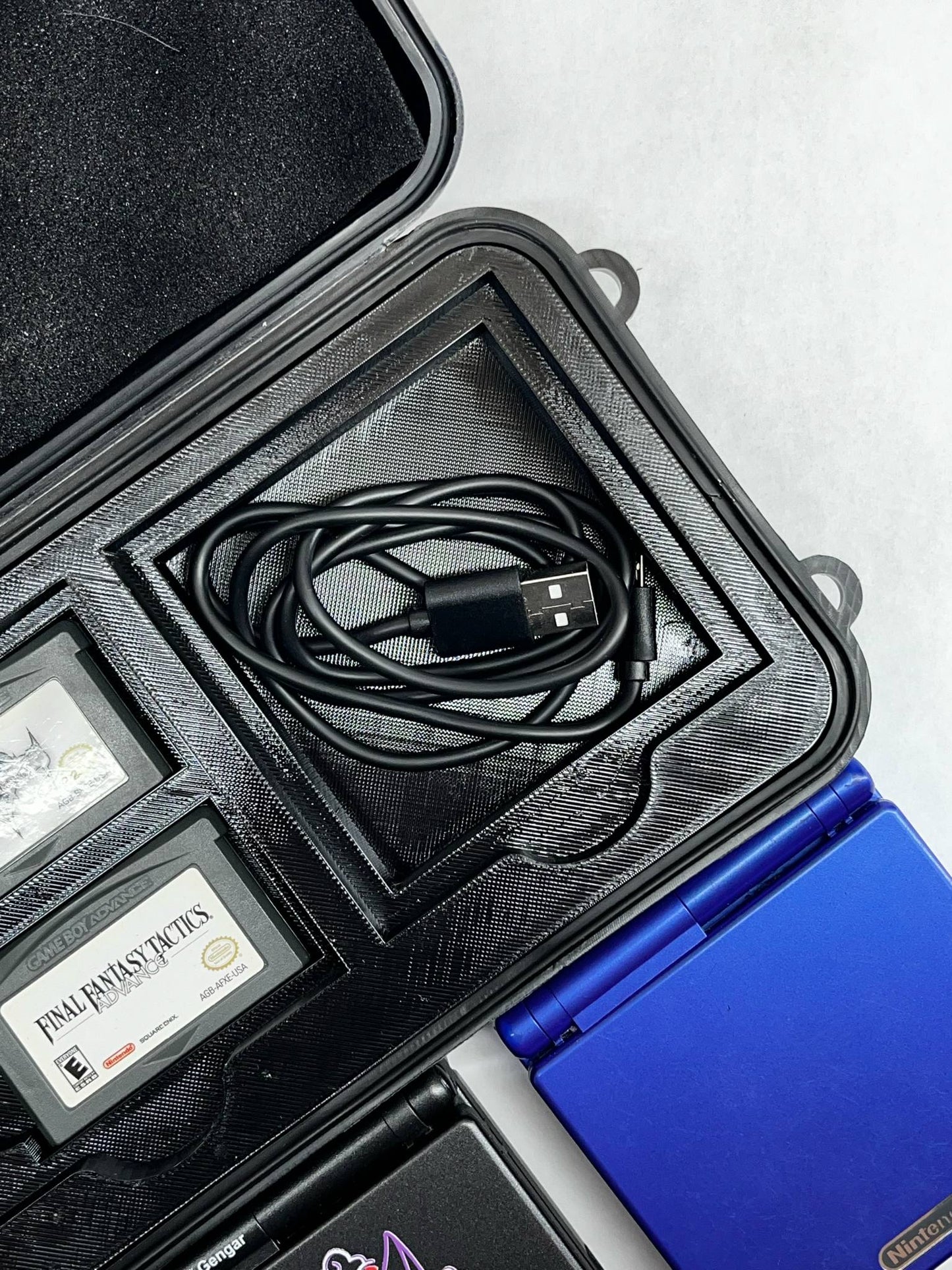 Dual Gameboy Advance SP Case | Holds 2 Consoles + 4 Games + Charger | SENAC LLC | Durable Travel Storage