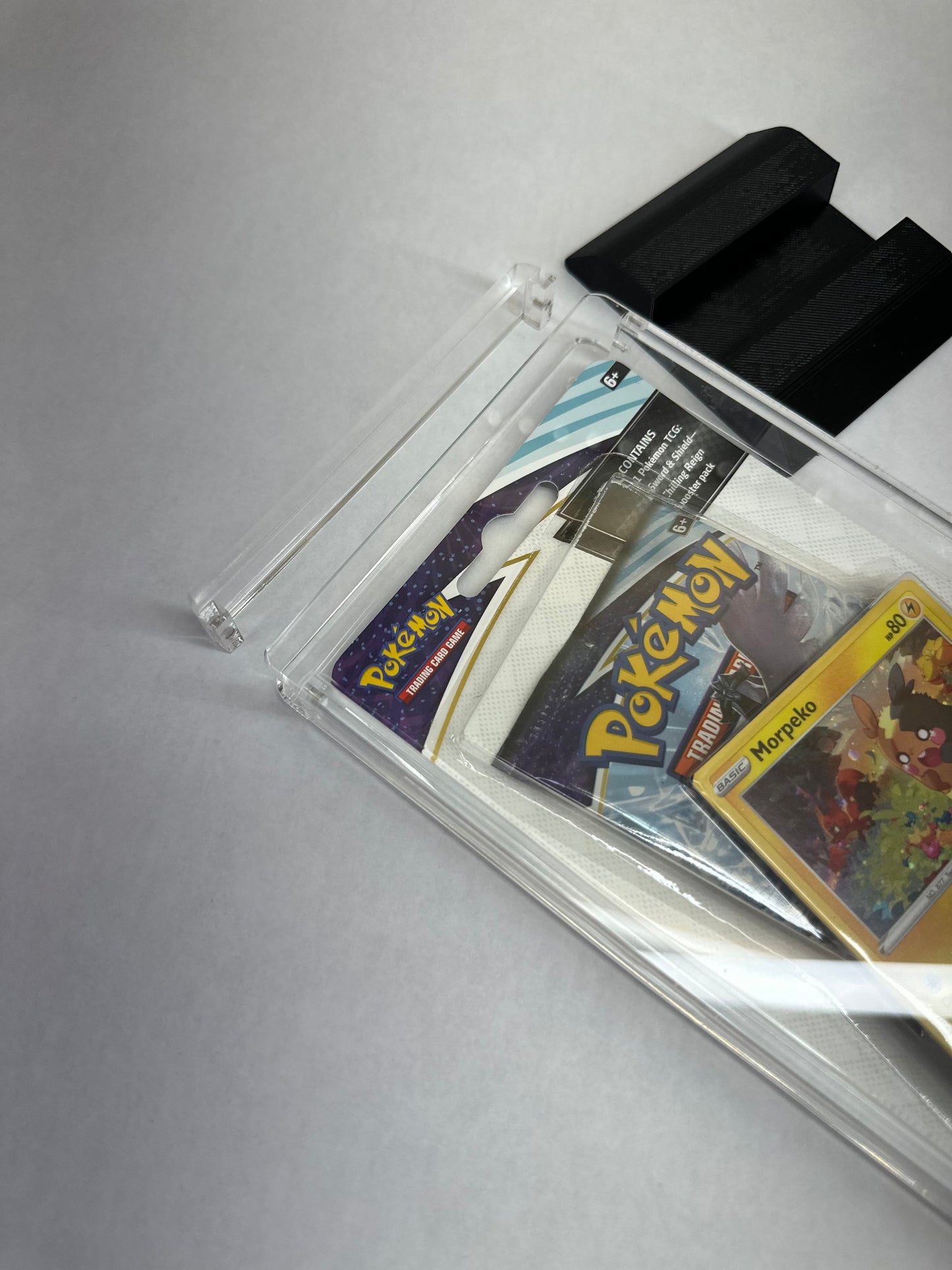 Pokémon TCG Blister Acrylic Case (1-Pack w/ Promo & Coin) | Premium Display + FREE Black Stand