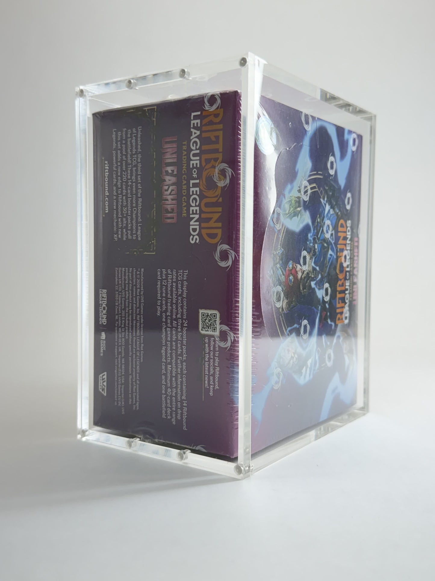 Riftbound Booster Box Acrylic Display Case | Fits All Riftbound Booster Boxes | 8-Magnet Lid | Premium Collector Protector