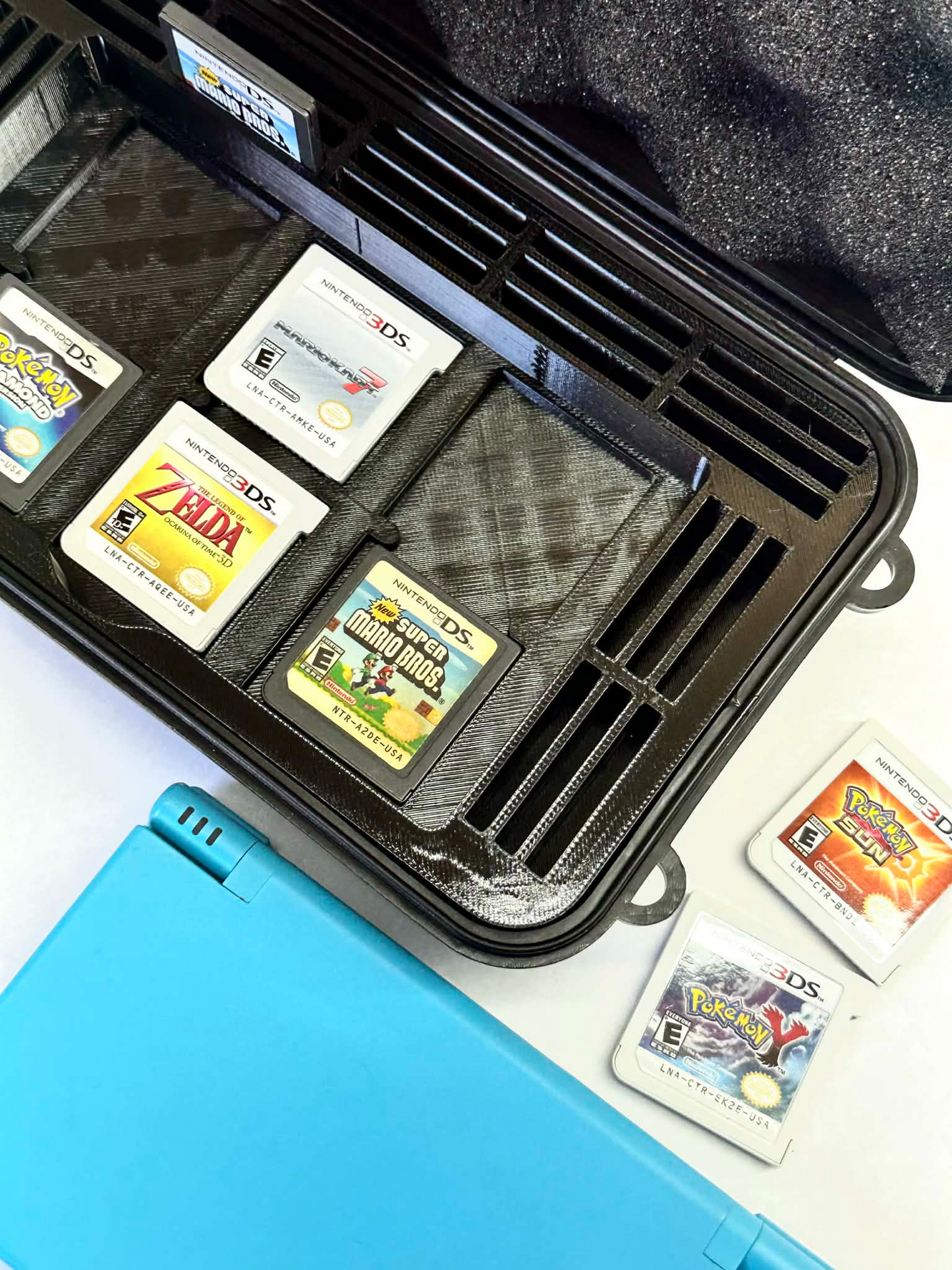Nintendo DSi Carrying Case – 34 Game Capacity (33 Cartridges + 1 Console Slot) – Travel Storage for DSi Non-XL, Shock-Absorbing & Custom 3D Printed by SENAC LLC