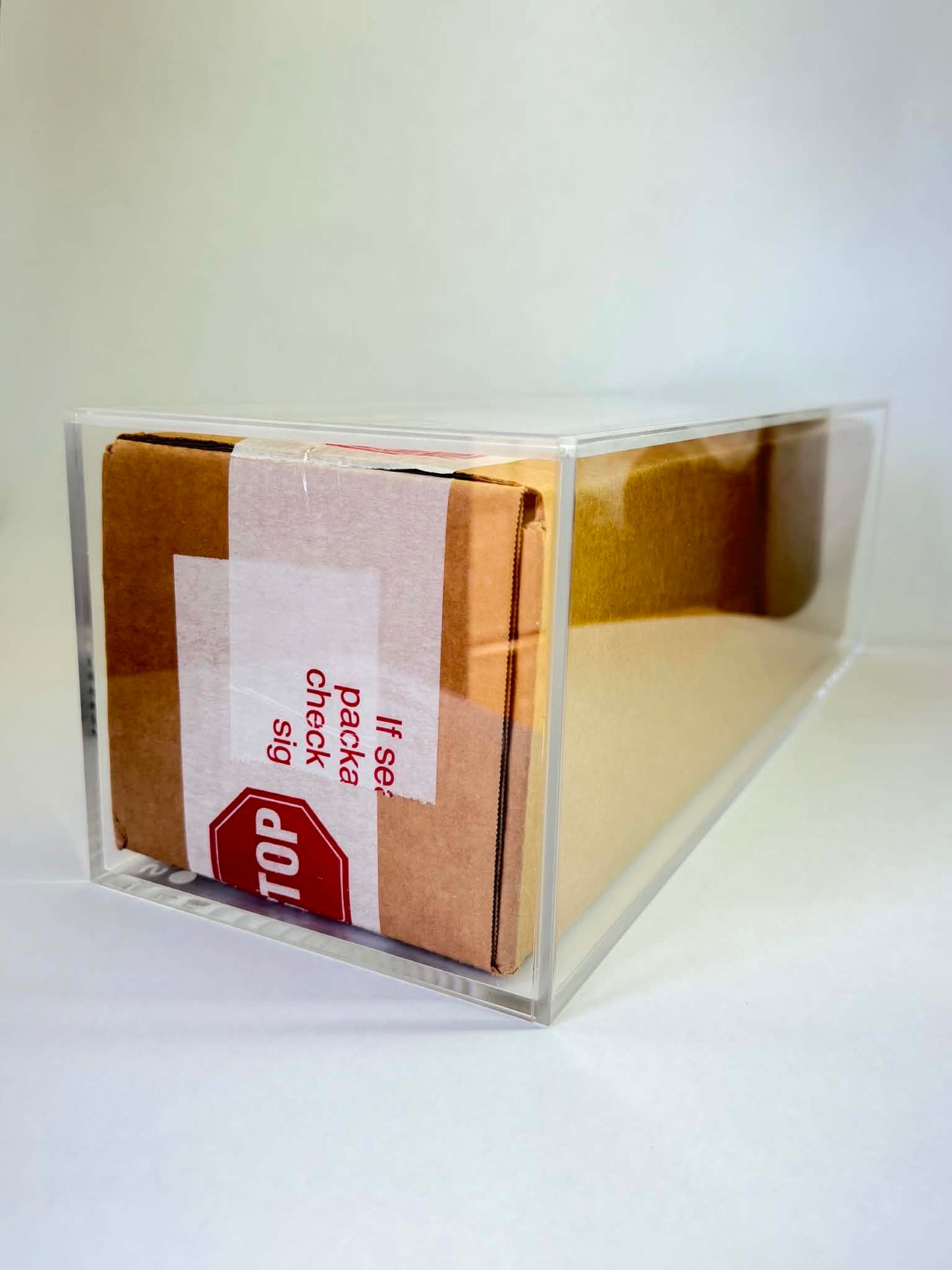 Acrylic Display Case FOR Pokémon Factory Sealed Booster Box Case | Fits 6-Box Distribution Case STOP Tape | Sliding Lid | Sealed Collector Protector