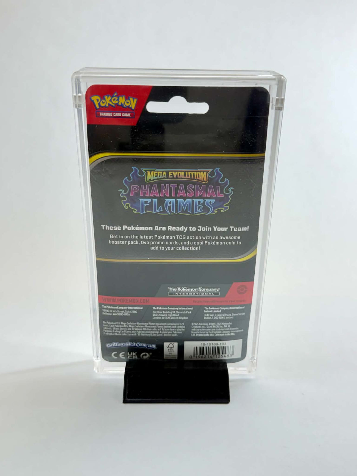Acrylic Display Case FOR Pokémon Mega Evolution Blister | Thick Single & Double Pack | Phantasmal Flames Perfect Order | Stand Included