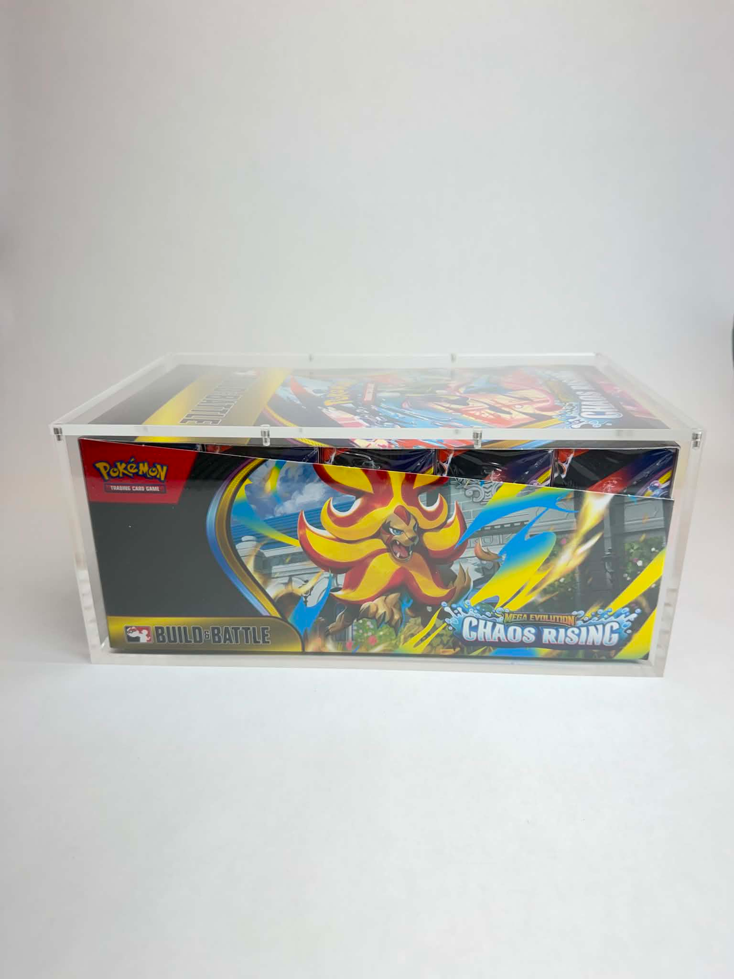 Acrylic Display Case FOR Pokémon Build & Battle Sealed Case | Fits 10-Unit Build & Battle Distribution Case | 8-Magnet Lid
