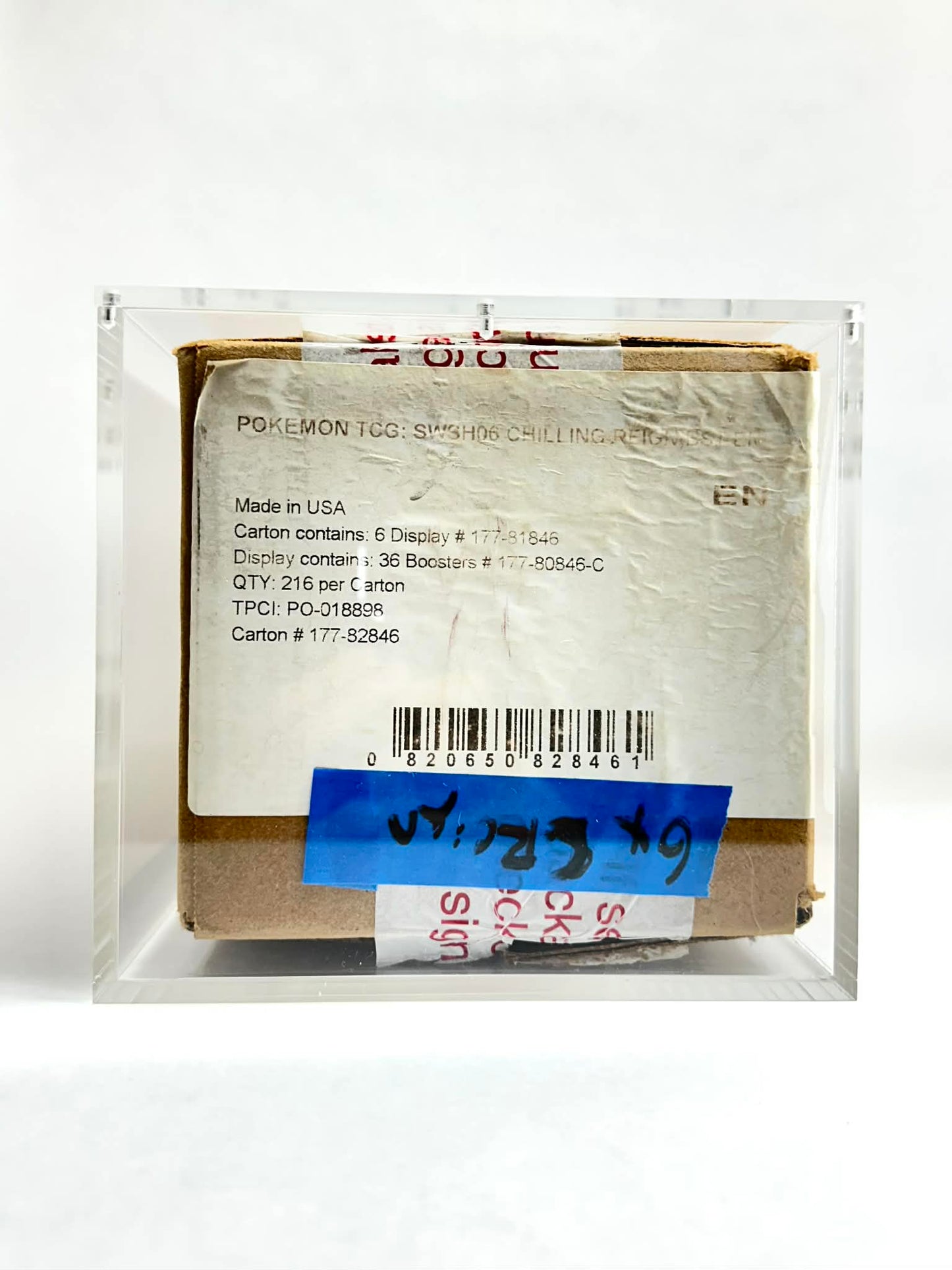 Pokémon Factory Sealed Booster Box Case Acrylic Protector | Fits 6-Box Distribution Case (STOP Tape)