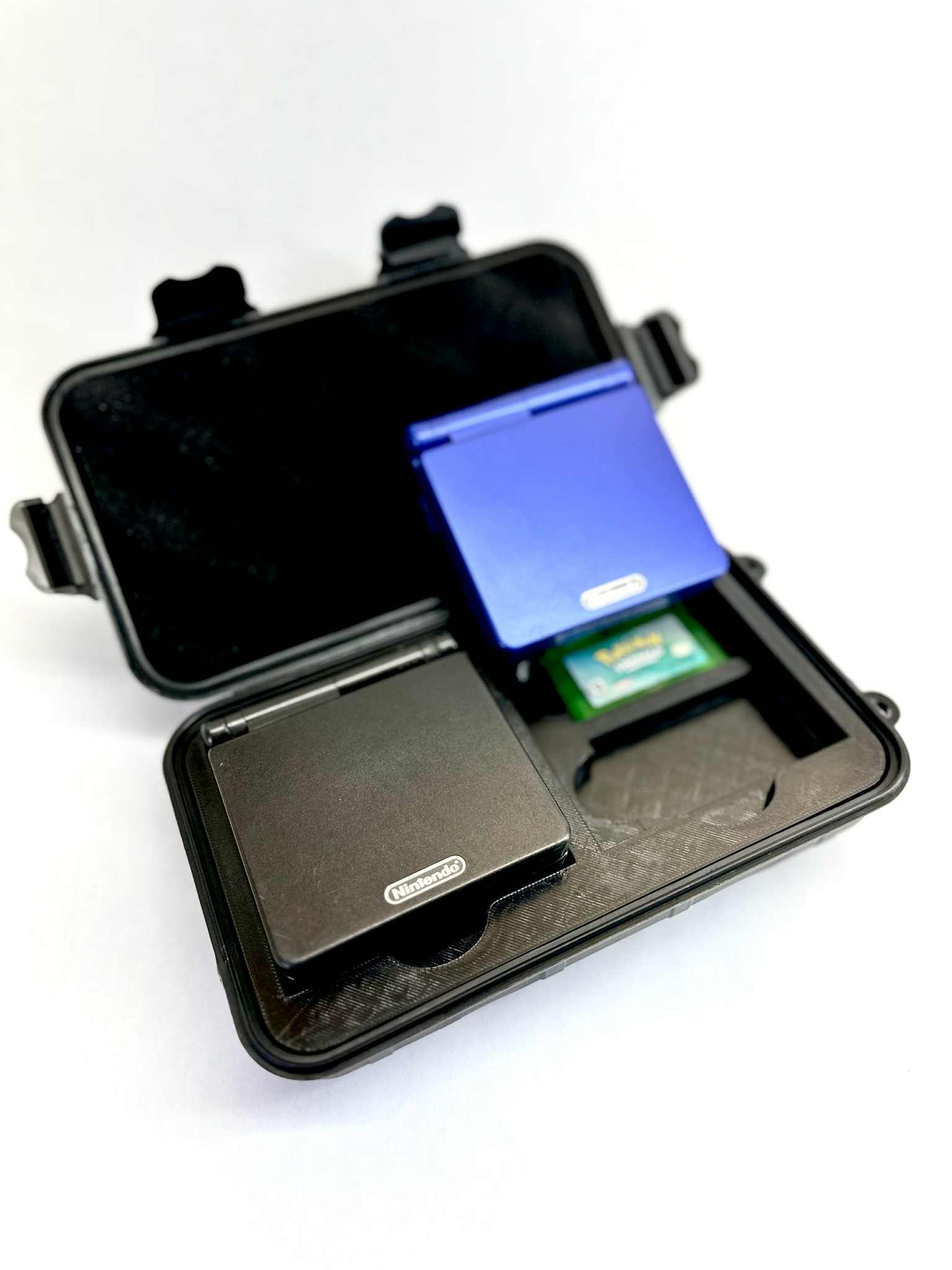 Dual Gameboy Advance SP Carry Case – Holds 2 Consoles + 6 Games | Compact Protective Travel Storage Case | Custom 3D Printed by SENAC LLC