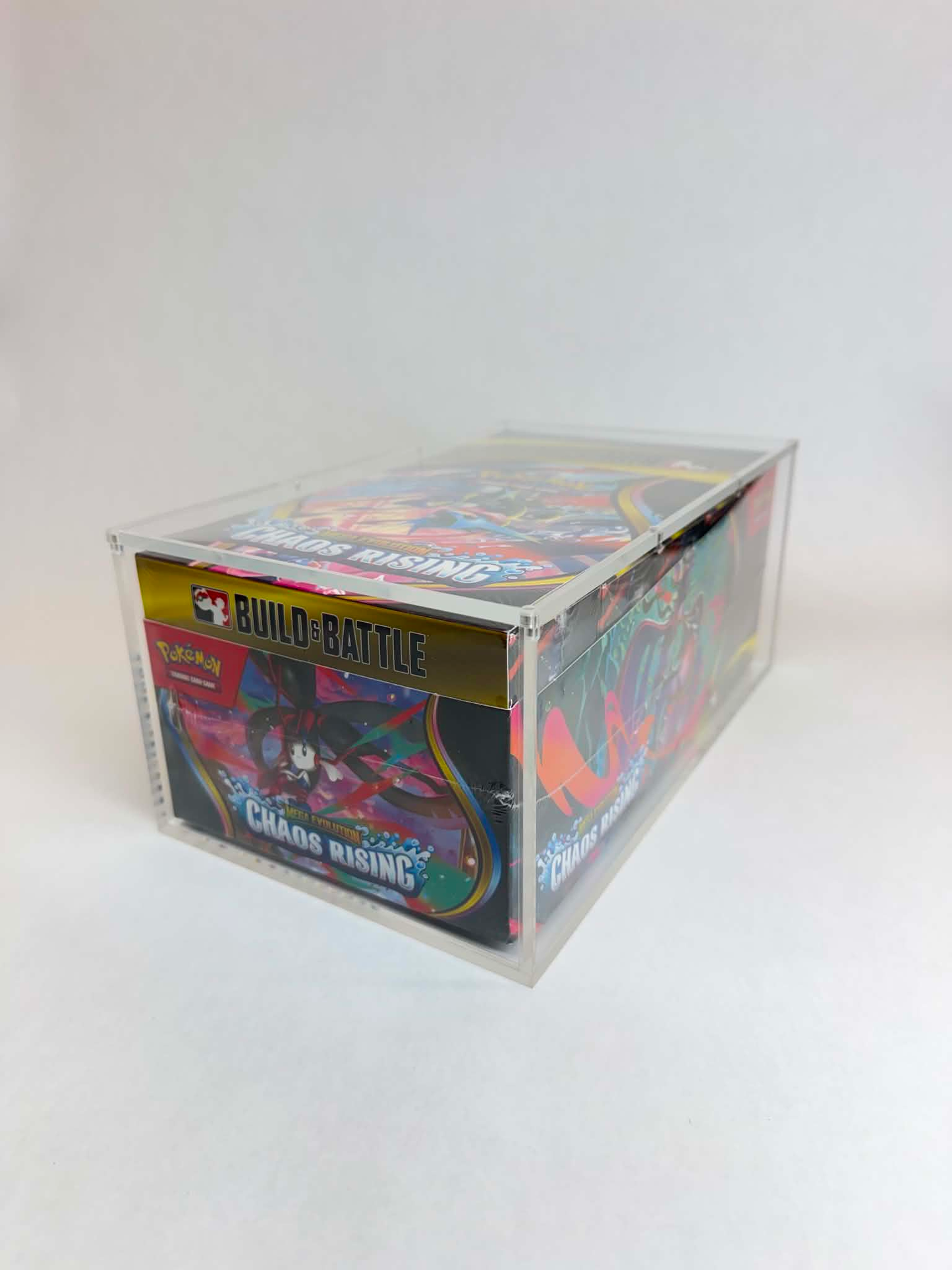 Acrylic Display Case FOR Pokémon Build & Battle Sealed Case | Fits 10-Unit Build & Battle Distribution Case | 8-Magnet Lid