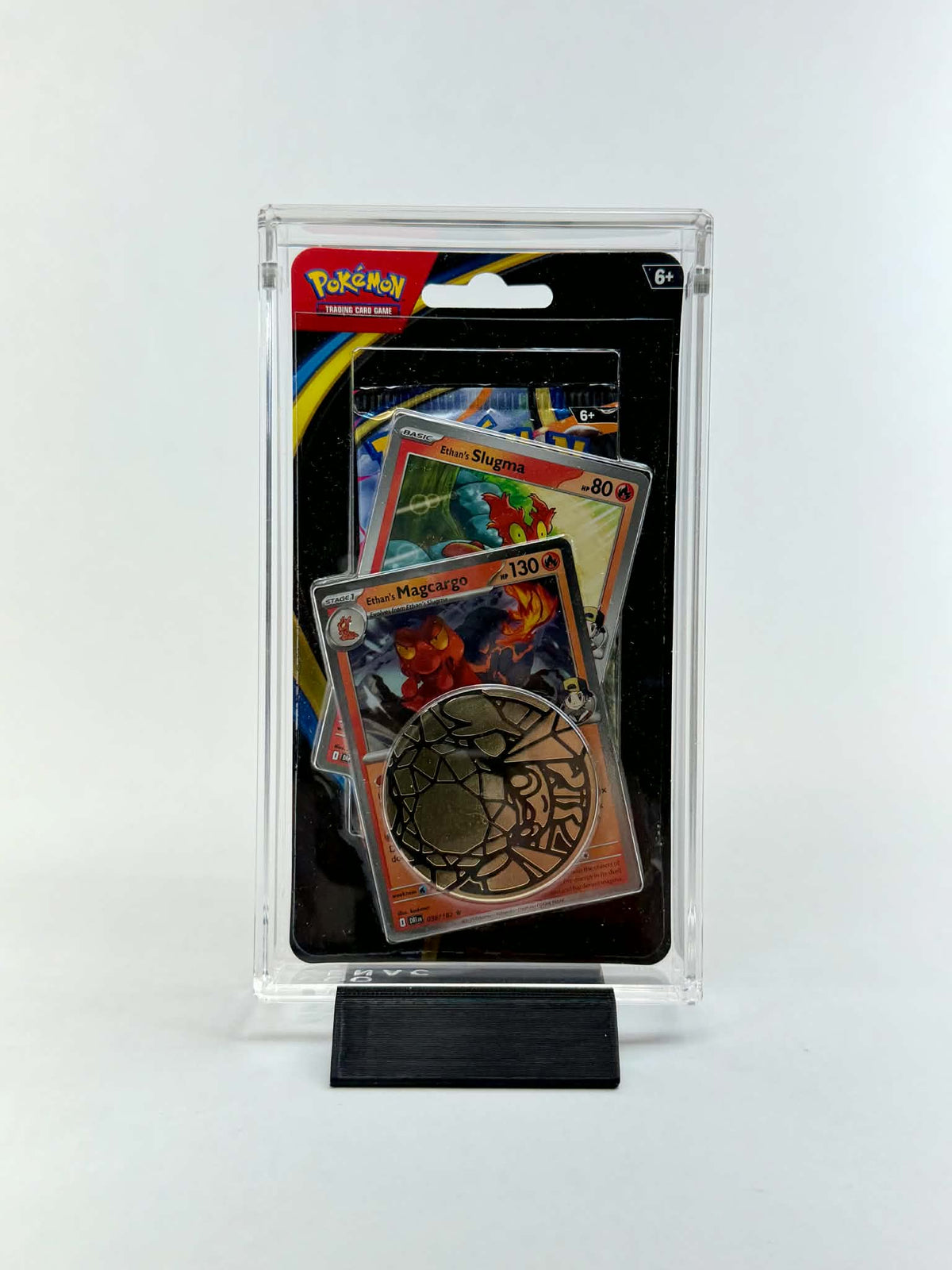 Acrylic Display Case FOR Pokémon Mega Evolution Blister | Thick Single & Double Pack | Phantasmal Flames Perfect Order | Stand Included