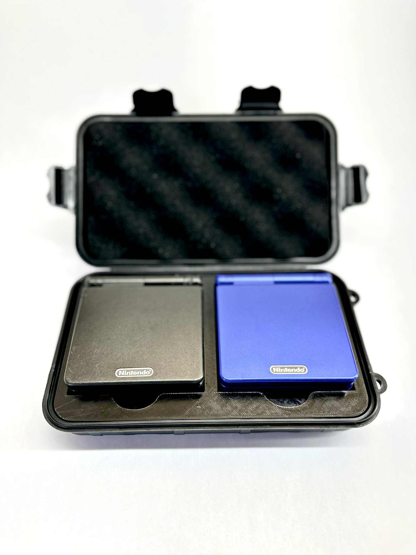 Dual Gameboy Advance SP Carry Case – Holds 2 Consoles + 6 Games | Compact Protective Travel Storage Case | Custom 3D Printed by SENAC LLC