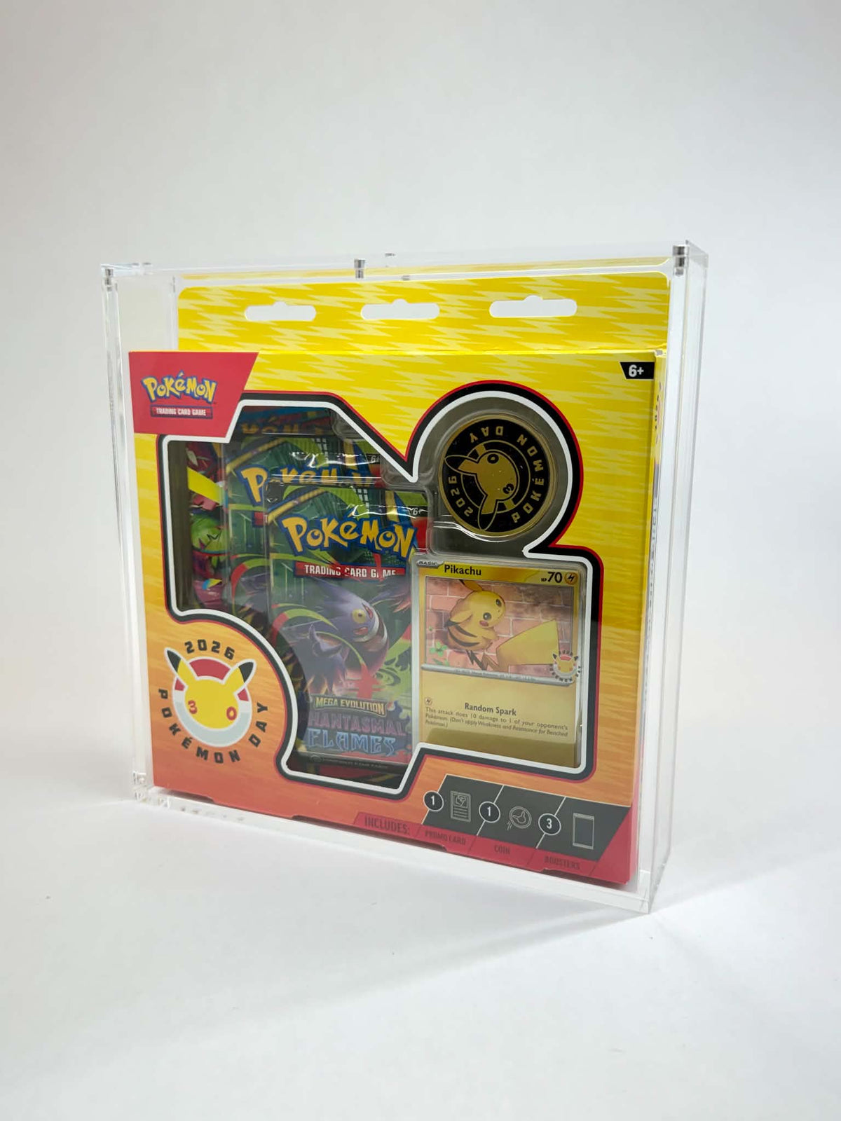 Acrylic Display Case FOR Pokémon Day 2026 Collection | 30th Anniversary Pikachu | 6-Magnet Lid | UV Protective Sealed Collector