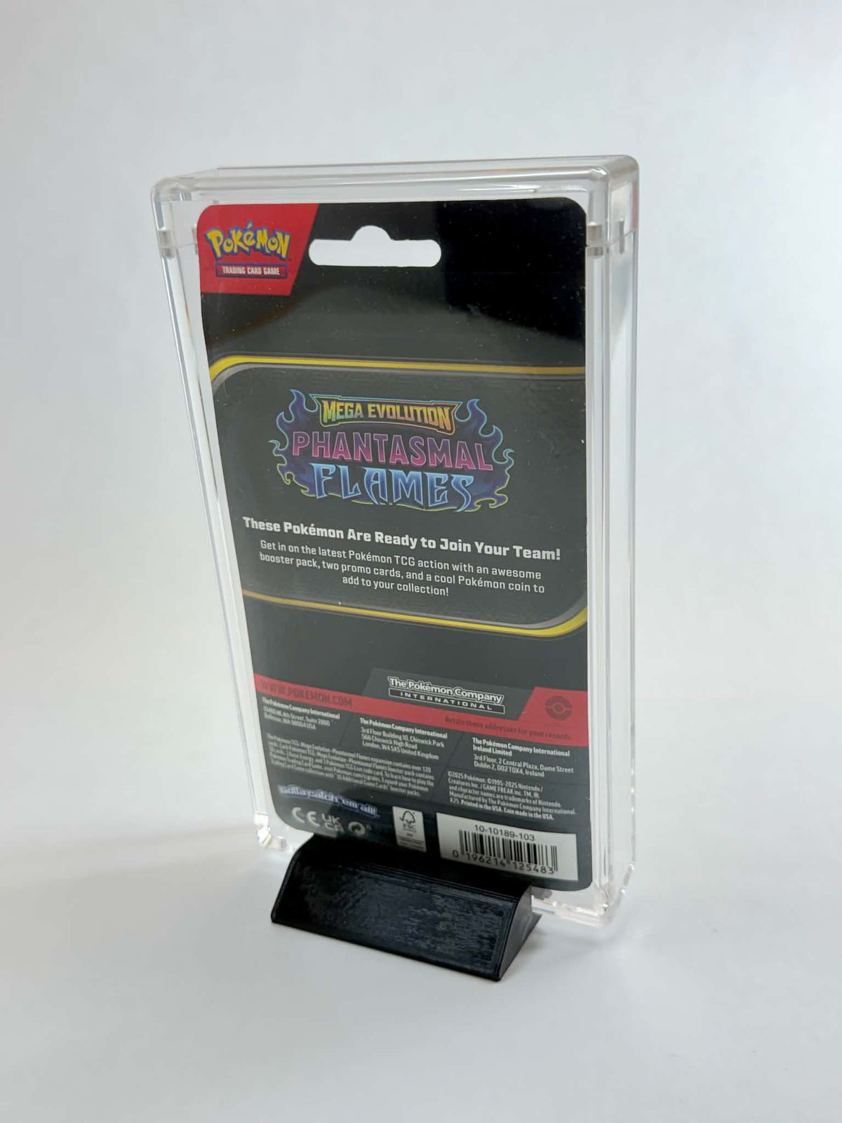 Acrylic Display Case FOR Pokémon Mega Evolution Blister | Thick Single & Double Pack | Phantasmal Flames Perfect Order | Stand Included