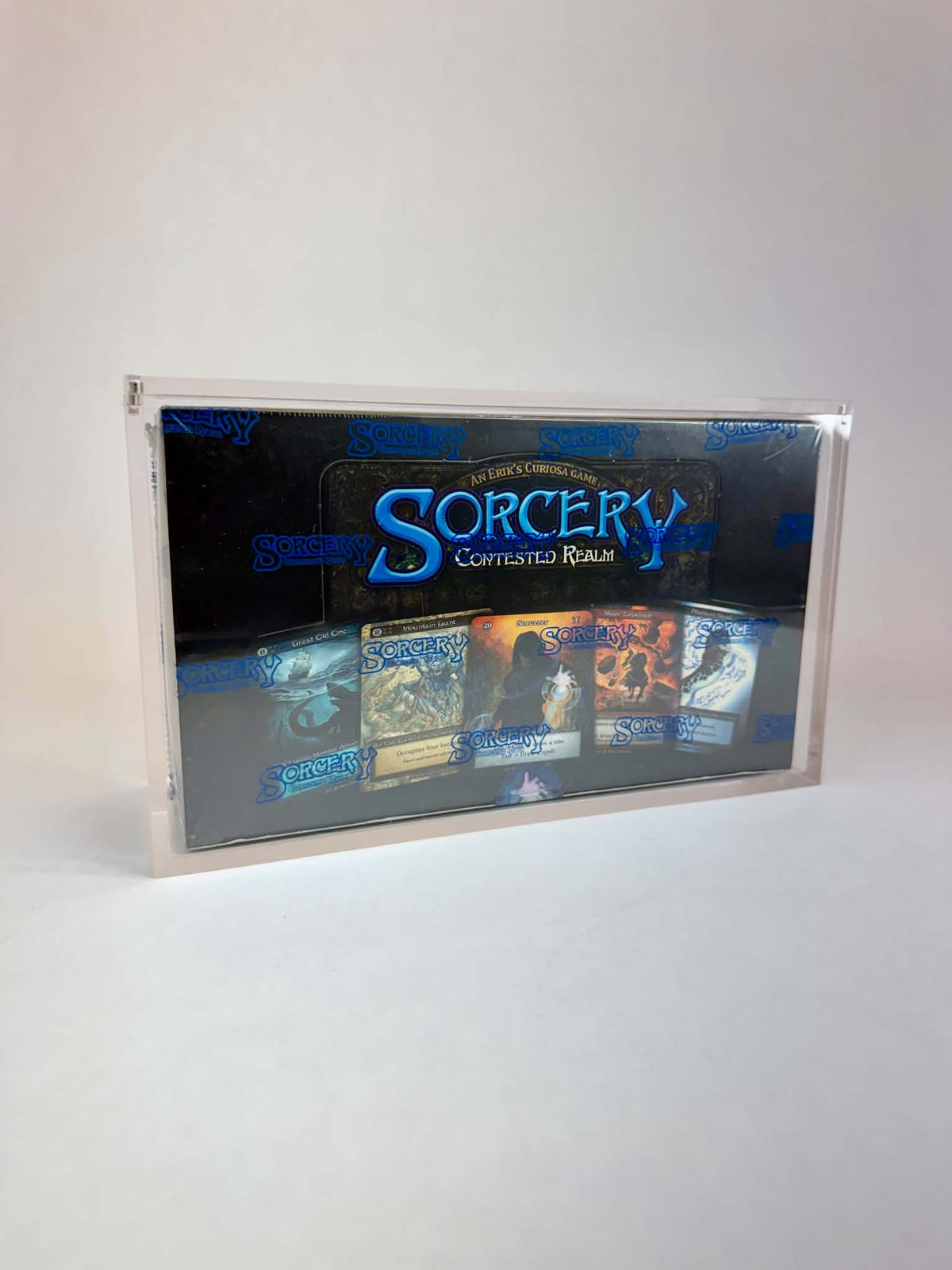 Acrylic Display Case FOR Sorcery Contested Realm Booster Box | Fits Alpha & Beta | 4-Magnet Lid | UV Protective Sealed Collector