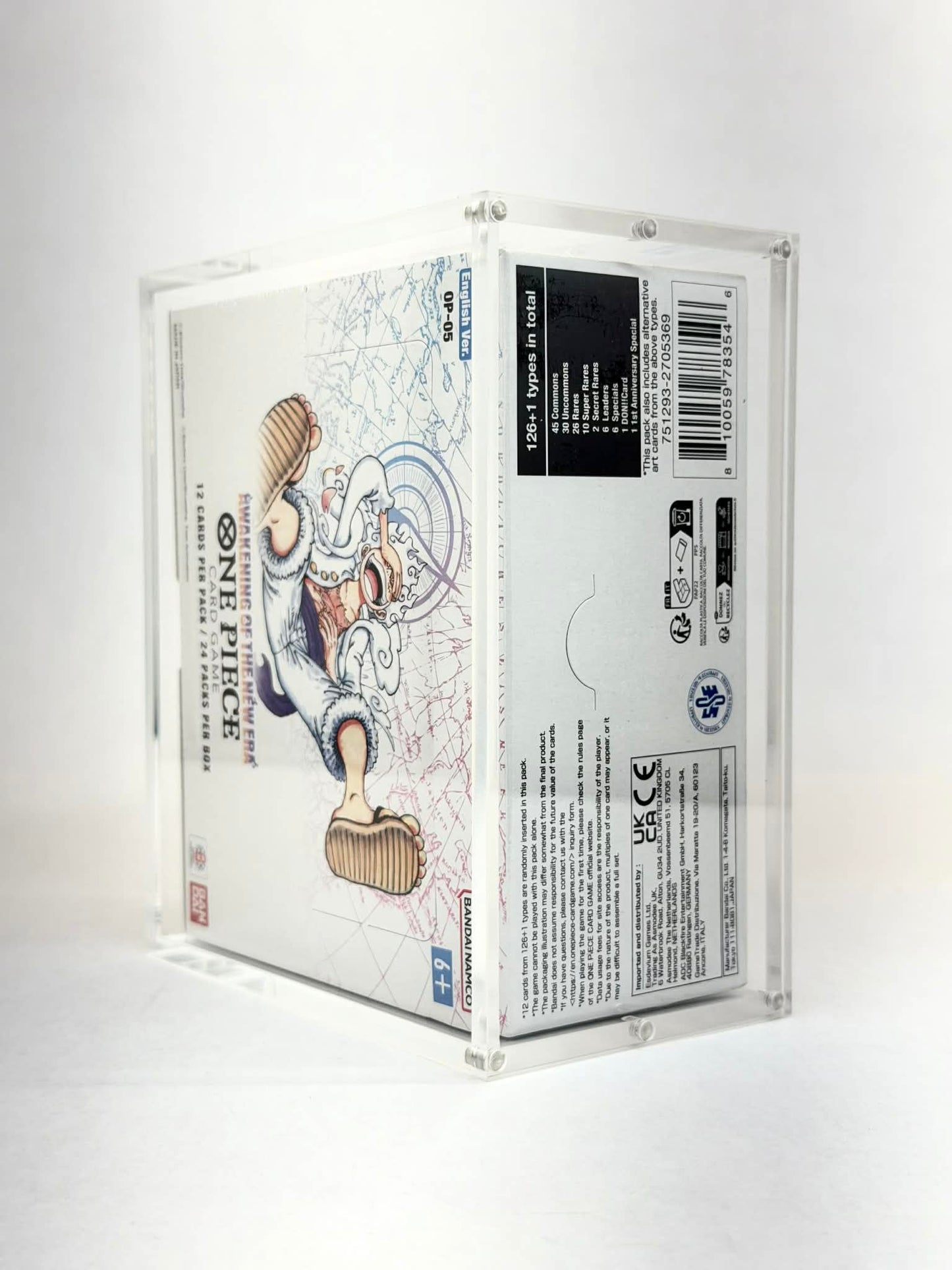 One Piece OP05 Awakening of the New Era Booster Box Acrylic Display Case UV Protection