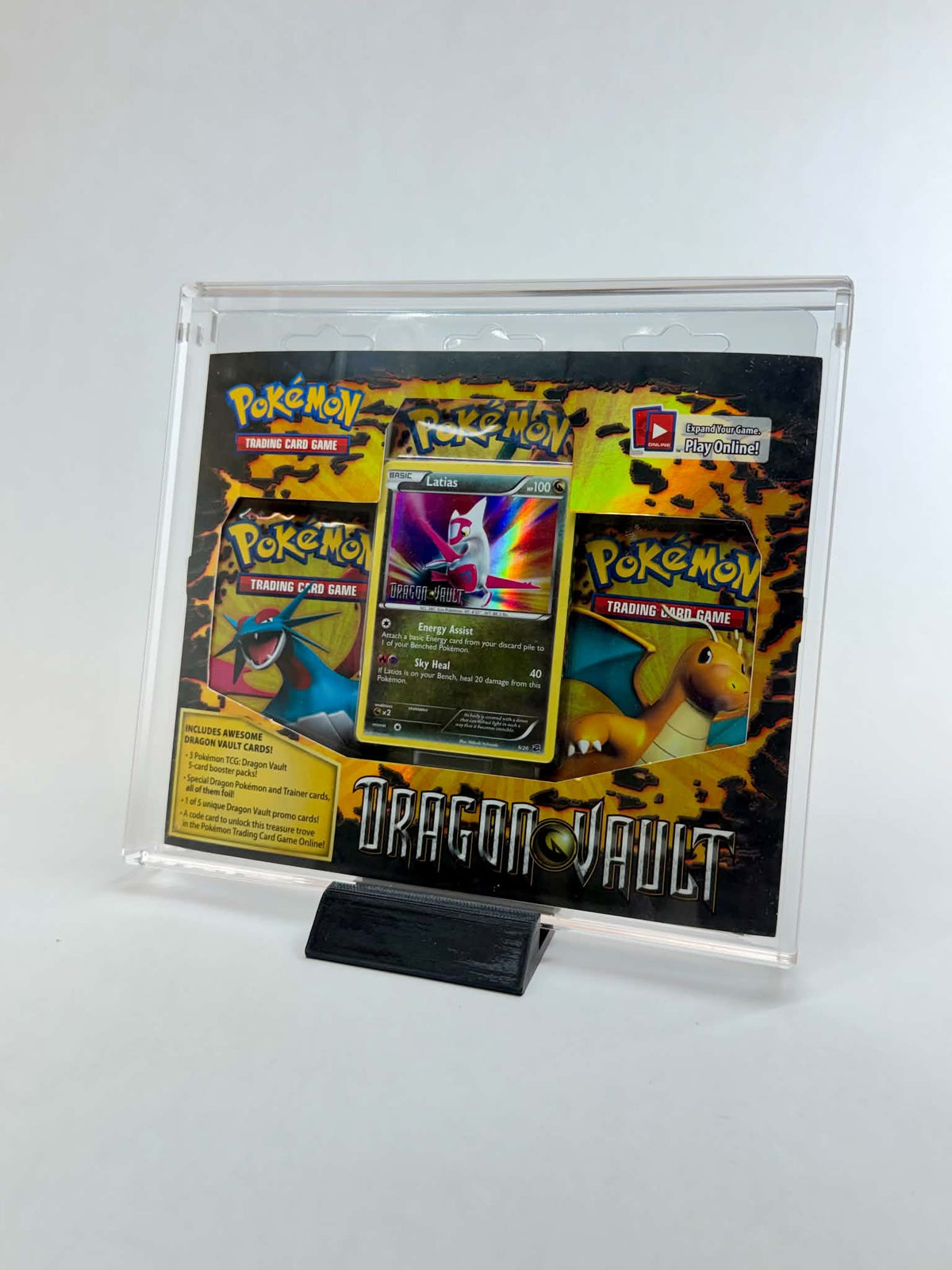 Acrylic Display Case FOR Pokémon Sleeved 3-Pack Blister | Black & White XY Era | Dragons Exalted | U-Shape Lid | Stand Included