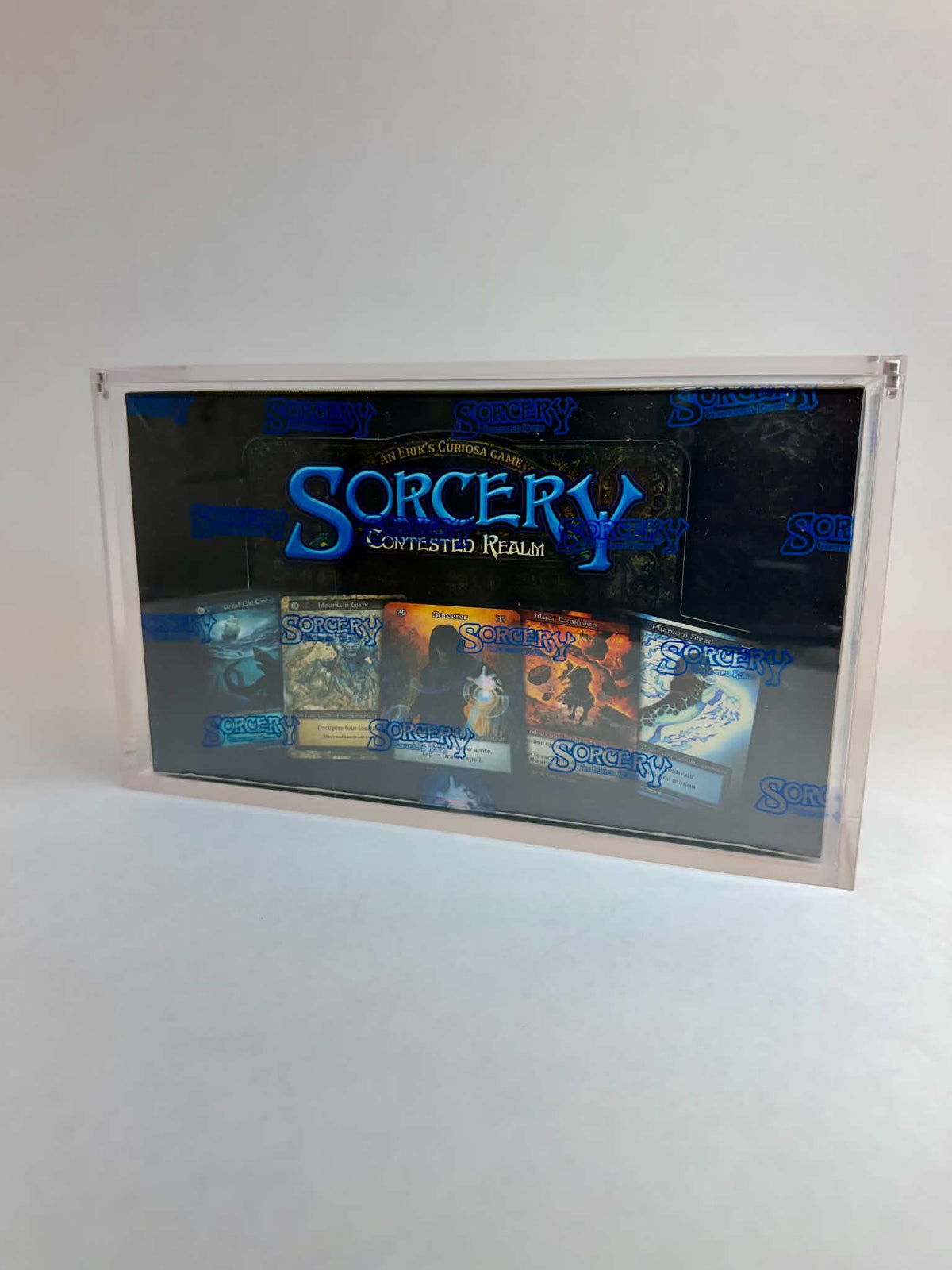Acrylic Display Case FOR Sorcery Contested Realm Booster Box | Fits Alpha & Beta | 4-Magnet Lid | UV Protective Sealed Collector