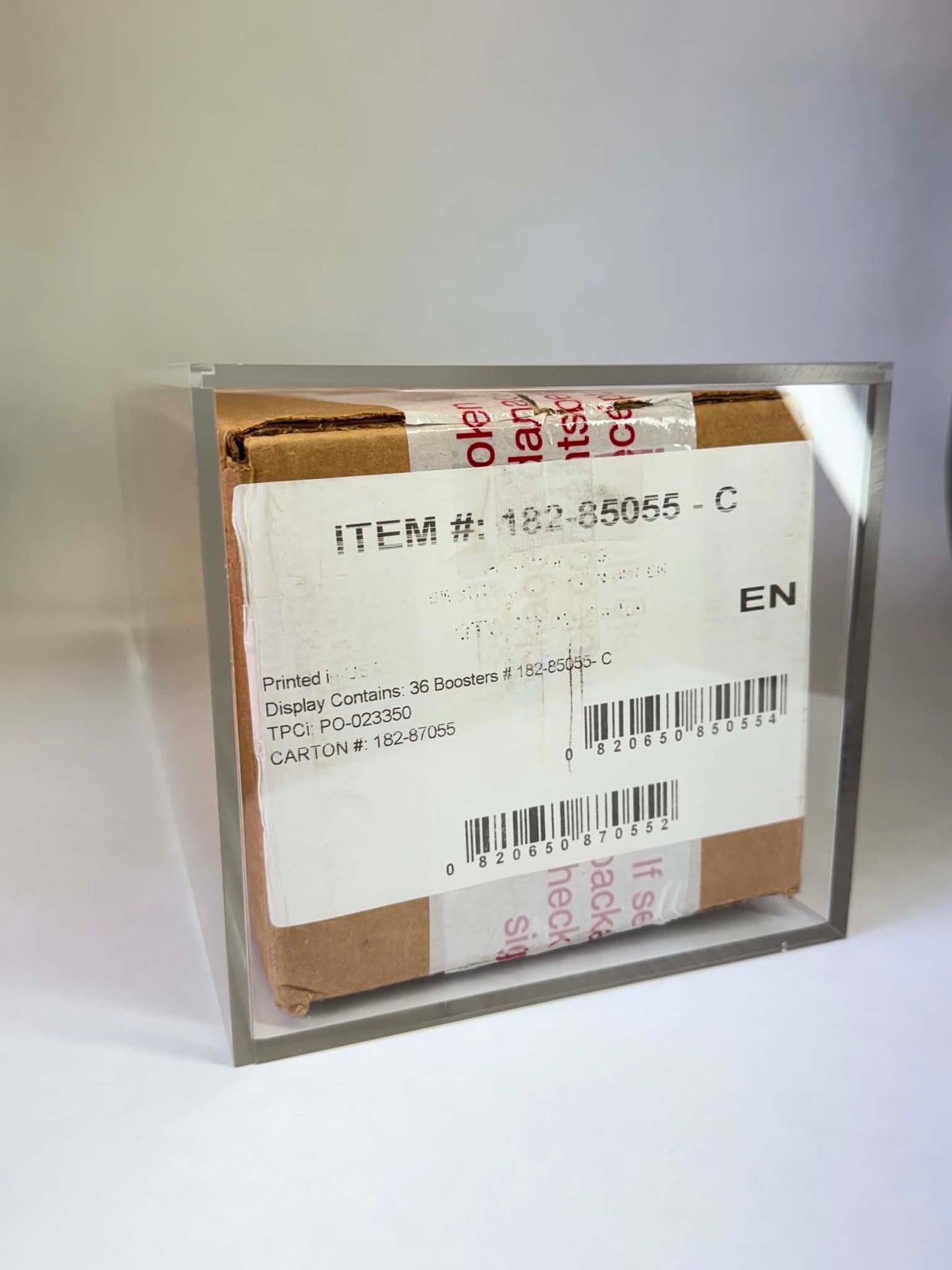 Acrylic Display Case FOR Pokémon Factory Sealed Booster Box Case | Fits 6-Box Distribution Case STOP Tape | Sliding Lid | Sealed Collector Protector