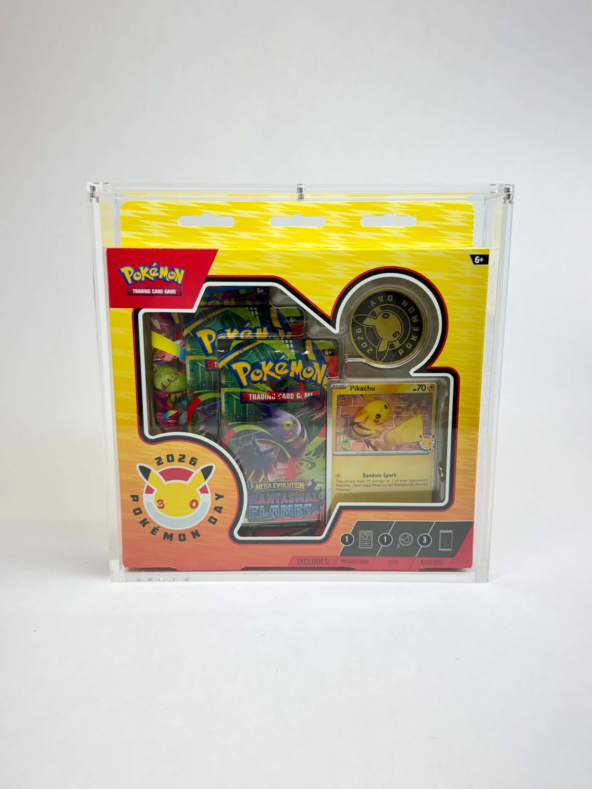 Acrylic Display Case FOR Pokémon Day 2026 Collection | 30th Anniversary Pikachu | 6-Magnet Lid | UV Protective Sealed Collector