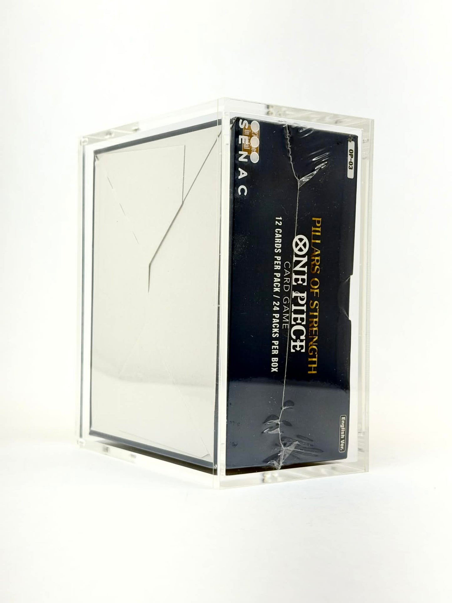 One Piece OP03 Booster Box Acrylic Display Case UV Protection Magnetic Lid