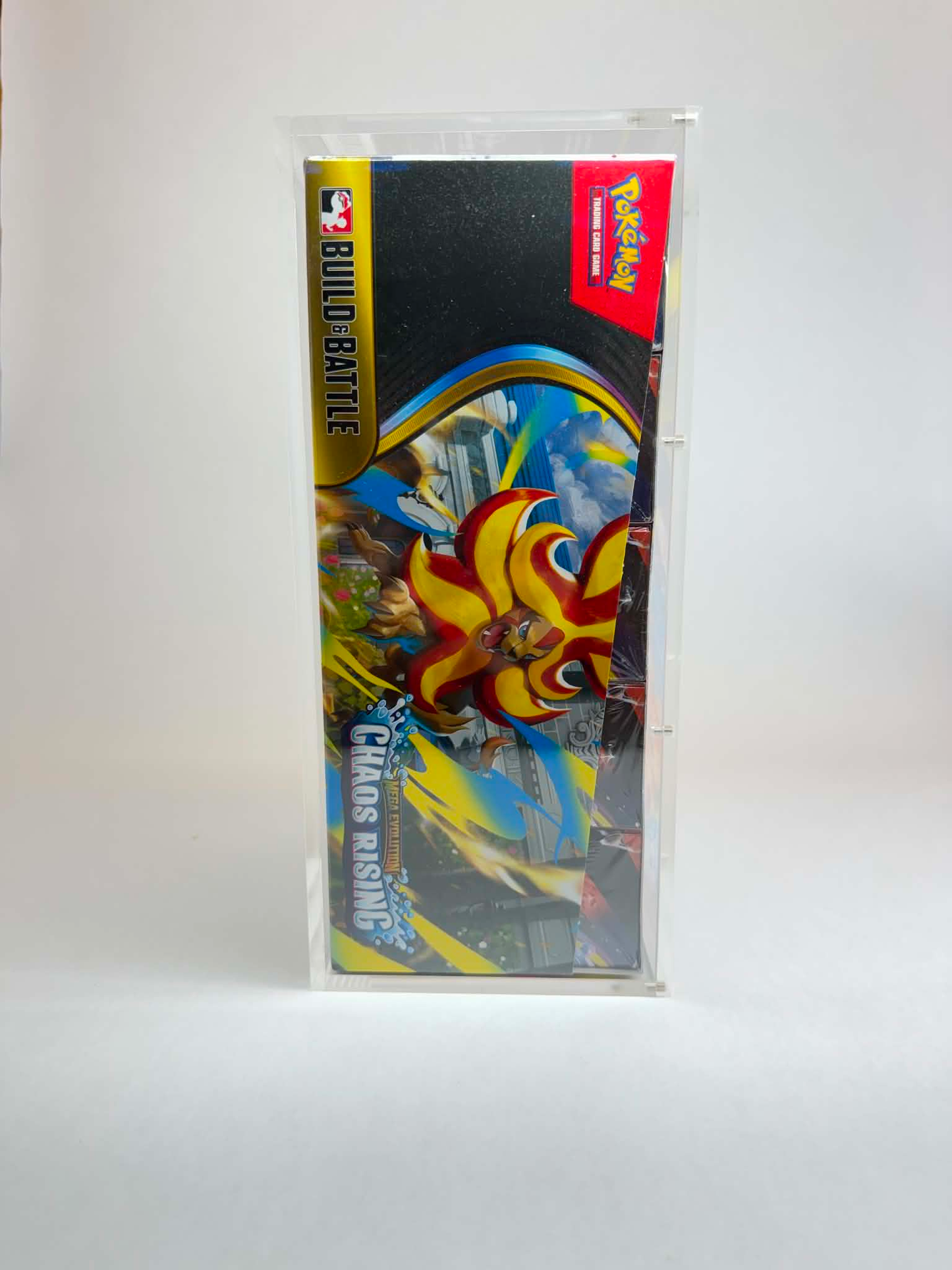 Acrylic Display Case FOR Pokémon Build & Battle Sealed Case | Fits 10-Unit Build & Battle Distribution Case | 8-Magnet Lid