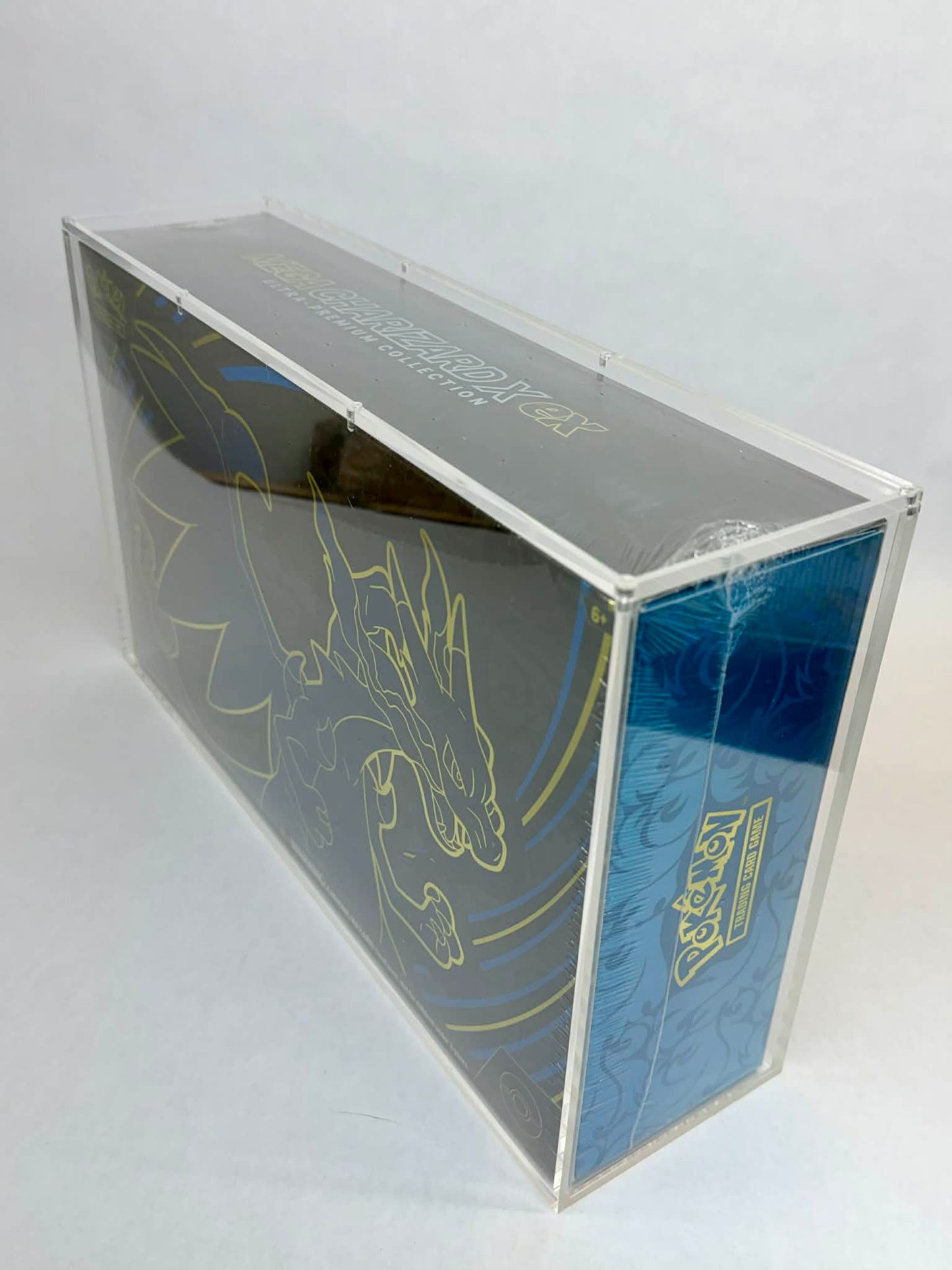 PREMIUM ACRYLIC DISPLAY CASE FOR CHARIZARD EX UPC | 99%+ UV PROTECTION | 8 NEODYMIUM MAGNET LID | COLLECTOR GRADE