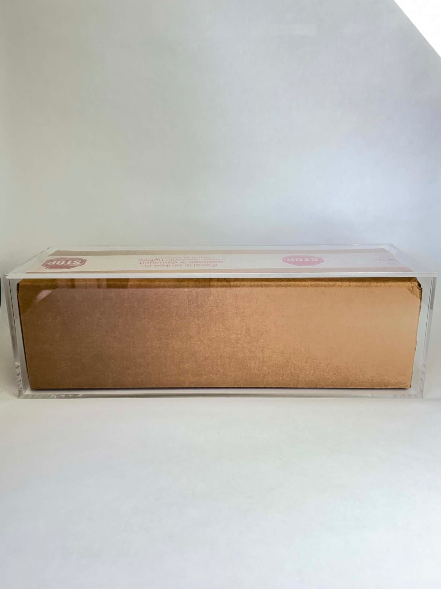 Acrylic Display Case FOR Pokémon Factory Sealed Booster Box Case | Fits 6-Box Distribution Case STOP Tape | Sliding Lid | Sealed Collector Protector