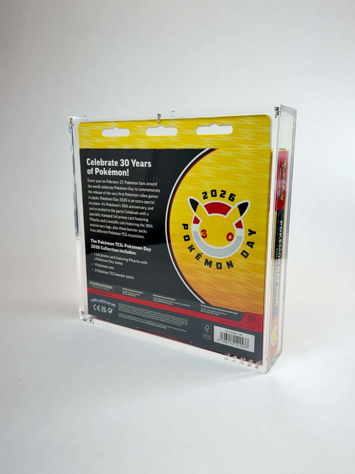 Acrylic Display Case FOR Pokémon Day 2026 Collection | 30th Anniversary Pikachu | 6-Magnet Lid | UV Protective Sealed Collector