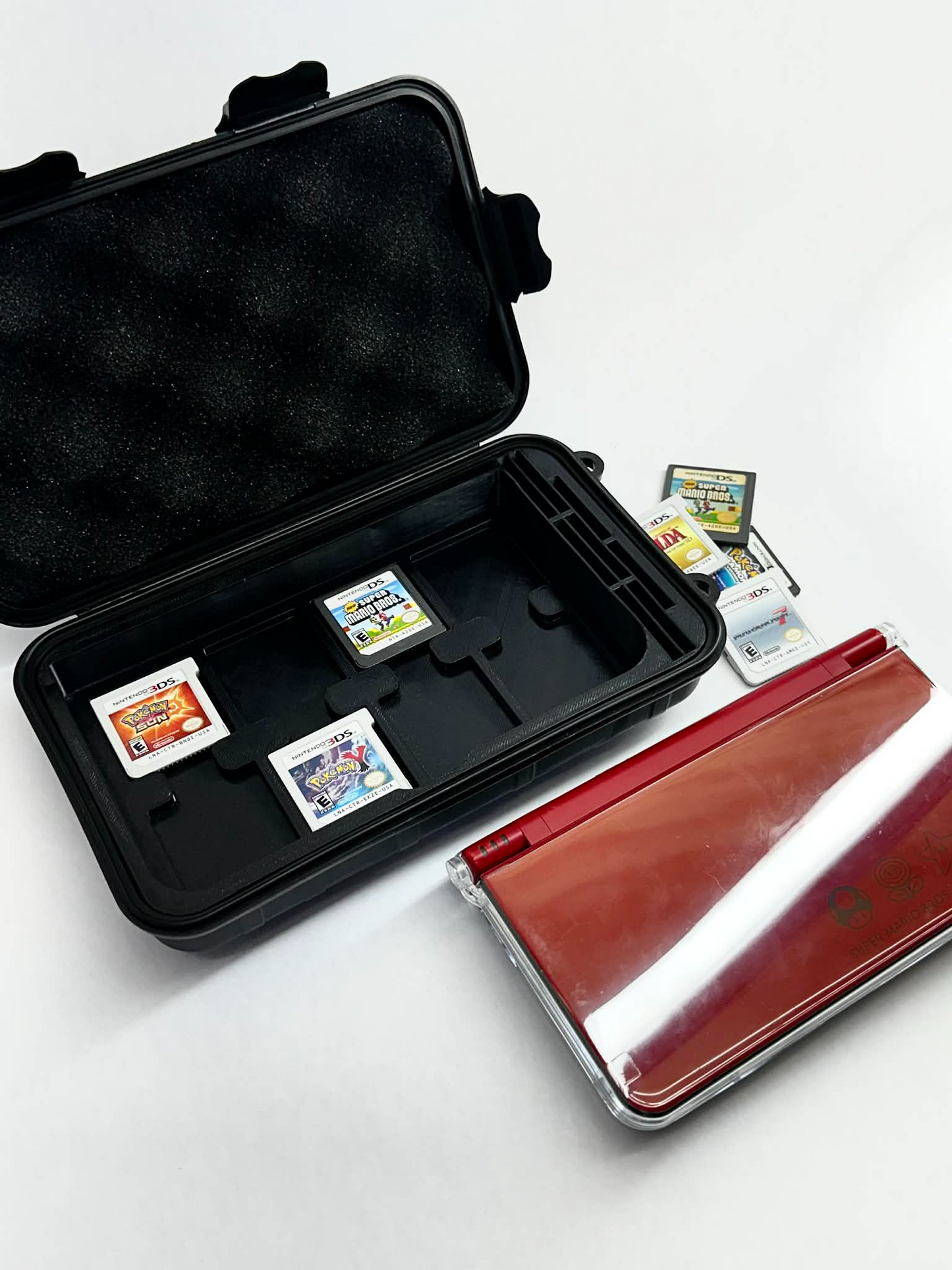 Nintendo DSi XL Carrying Case – 17 Game Capacity (16 Cartridges + 1 Console Slot) – Travel Storage for DSi XL/LL, Shock-Absorbing & Custom Made by SENAC LLC
