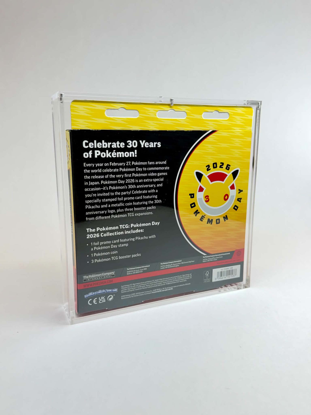 Acrylic Display Case FOR Pokémon Day 2026 Collection | 30th Anniversary Pikachu | 6-Magnet Lid | UV Protective Sealed Collector