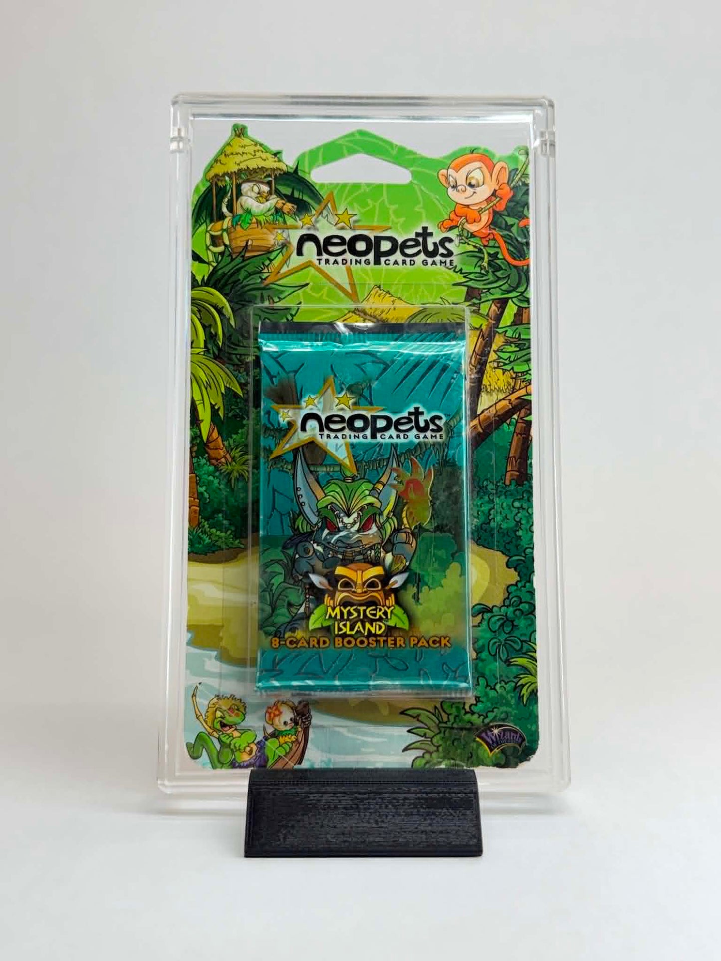 Neopets Blister Pack Acrylic Display Case | Fits All Neopets Blister Packs | U-Shape Magnetic Lid | Stand Included