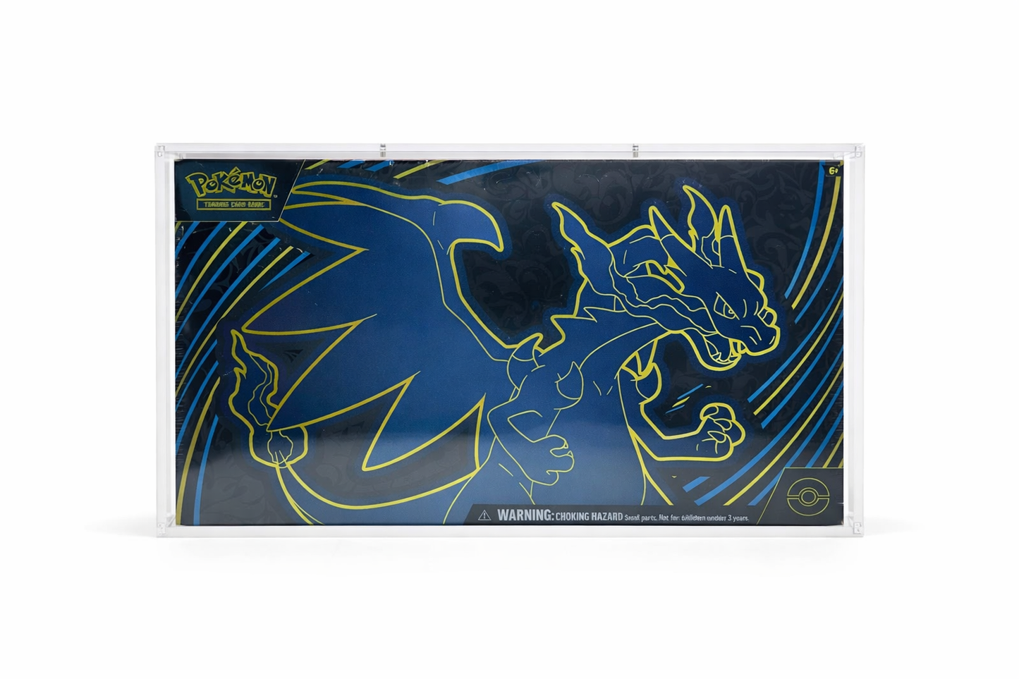 PREMIUM ACRYLIC DISPLAY CASE FOR CHARIZARD EX UPC | 99%+ UV PROTECTION | 8 NEODYMIUM MAGNET LID | COLLECTOR GRADE