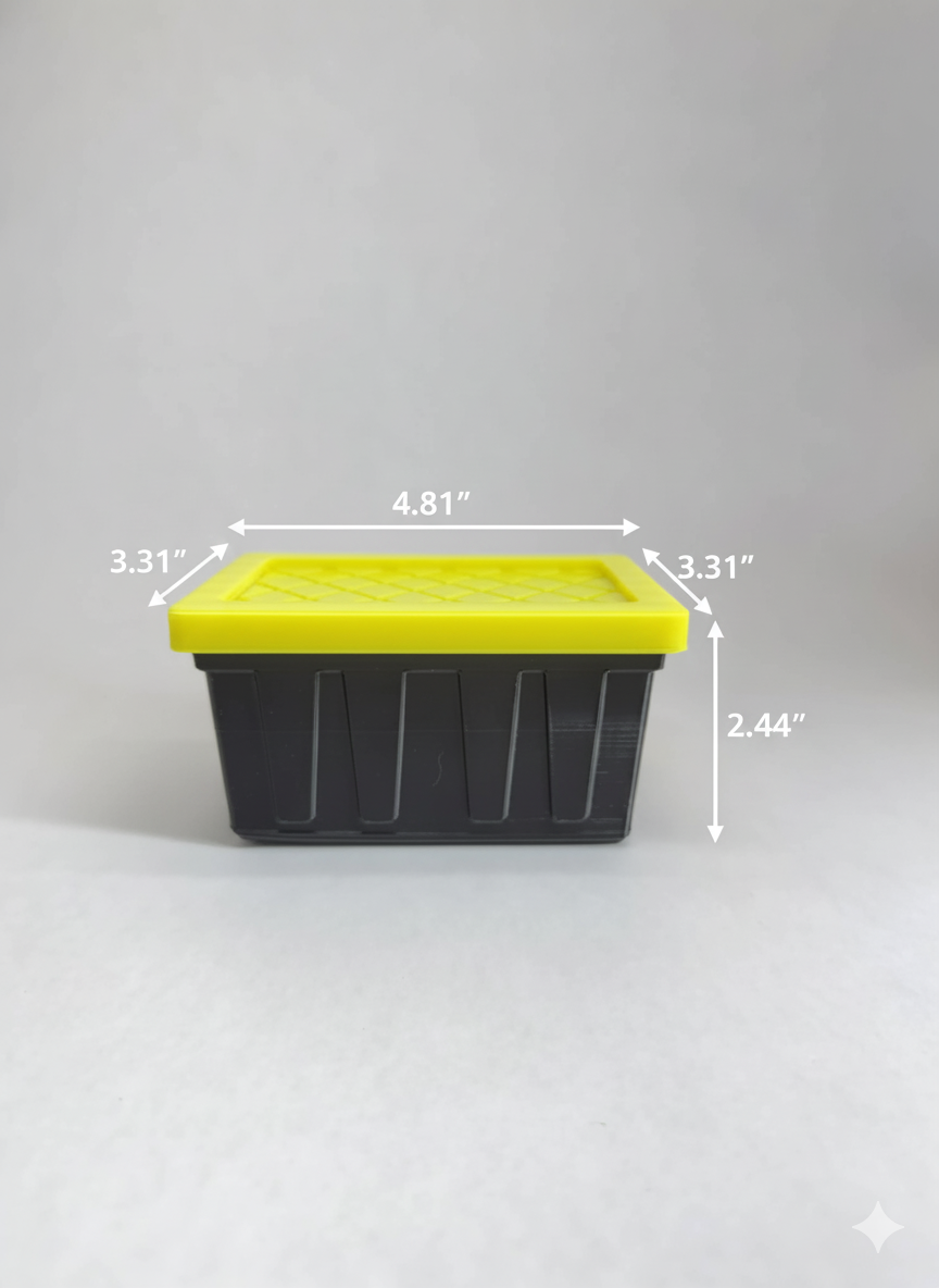 3-Pack Mini Teeny Tote – Stackable Storage Containers, Black, Snap Lid