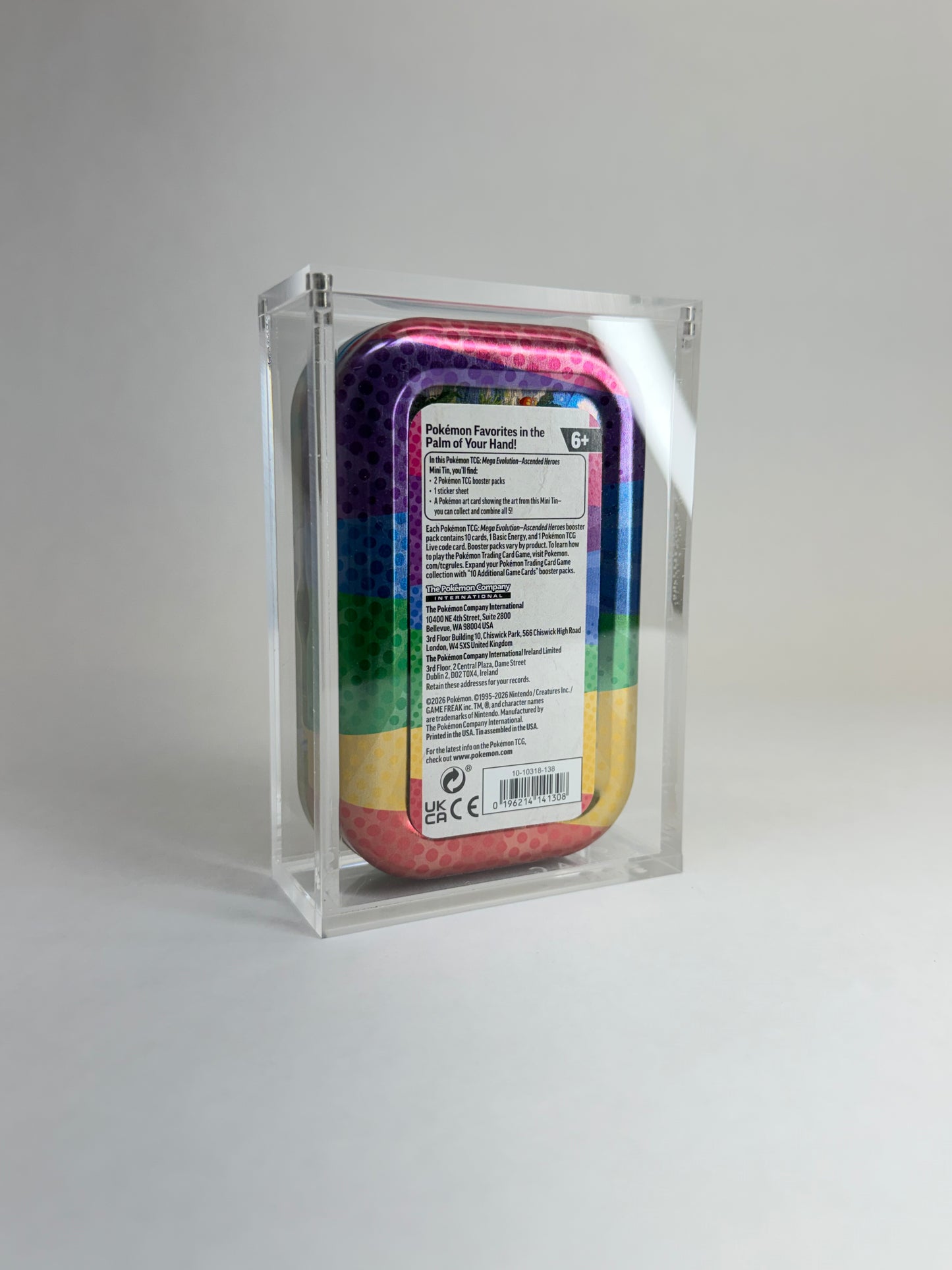 Pokémon Mini Tin Single Acrylic Display Case | Premium Sealed Collector Protector | Crystal Clear Display