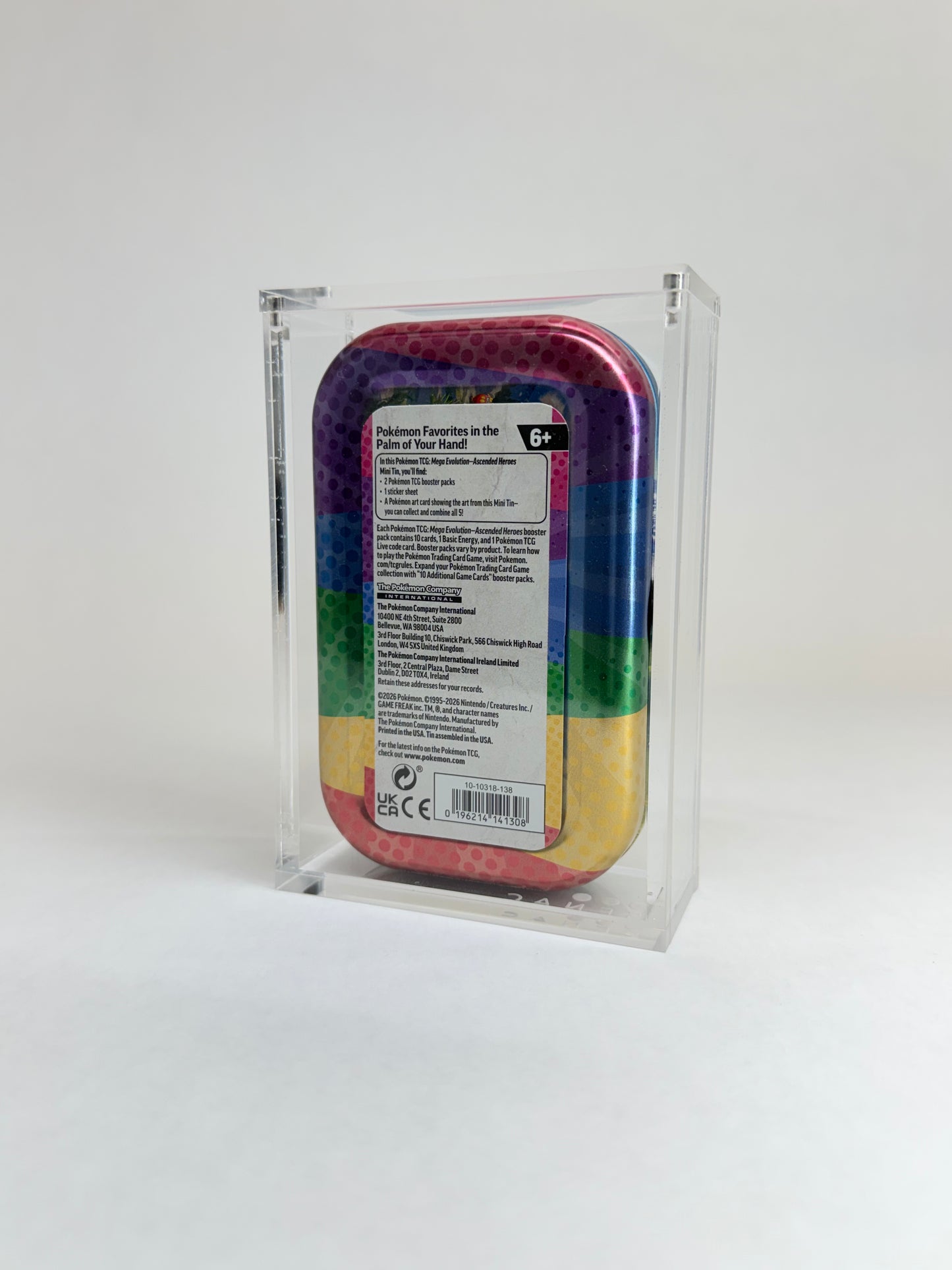 Pokémon Mini Tin Single Acrylic Display Case | Premium Sealed Collector Protector | Crystal Clear Display