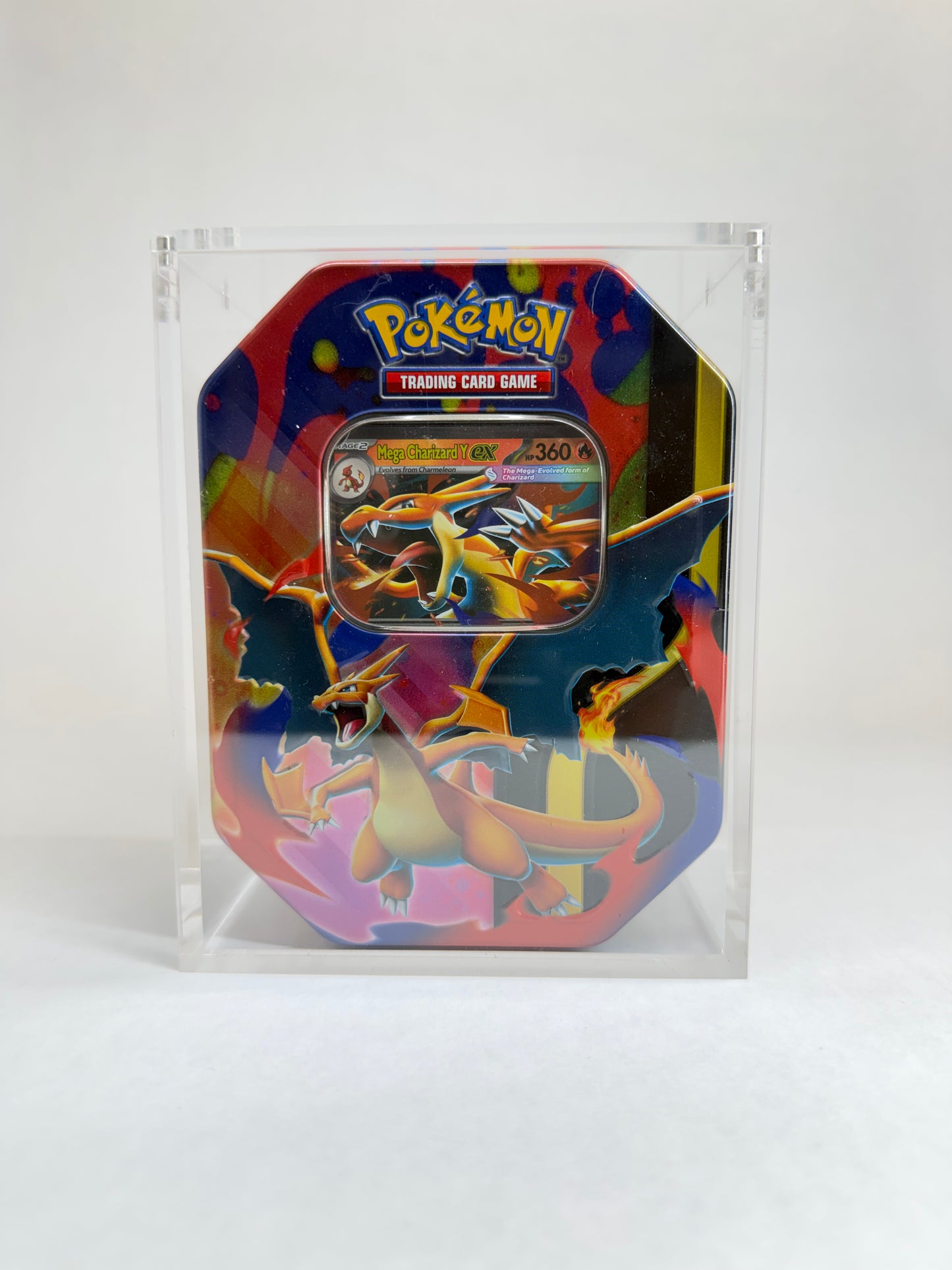 Pokémon Large Octagon EX / GX Tin Acrylic Display Case | Fits EX, GX & Modern Octagon Tins | Premium Sealed Collector Protector
