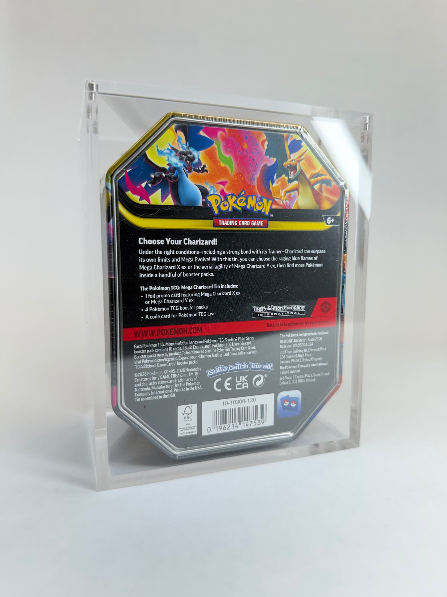Pokémon Large Octagon EX / GX Tin Acrylic Display Case | Fits EX, GX & Modern Octagon Tins | Premium Sealed Collector Protector