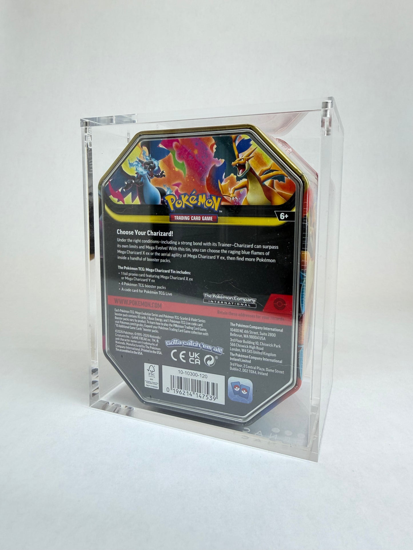 Pokémon Large Octagon EX / GX Tin Acrylic Display Case | Fits EX, GX & Modern Octagon Tins | Premium Sealed Collector Protector
