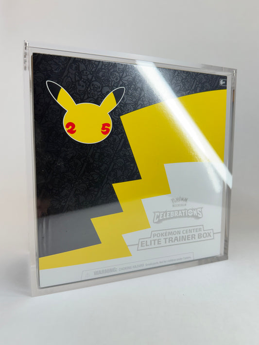 Pokémon Celebrations 25th Anniversary PC Elite Trainer Box Acrylic Display Case | Premium Sealed Collector Protector