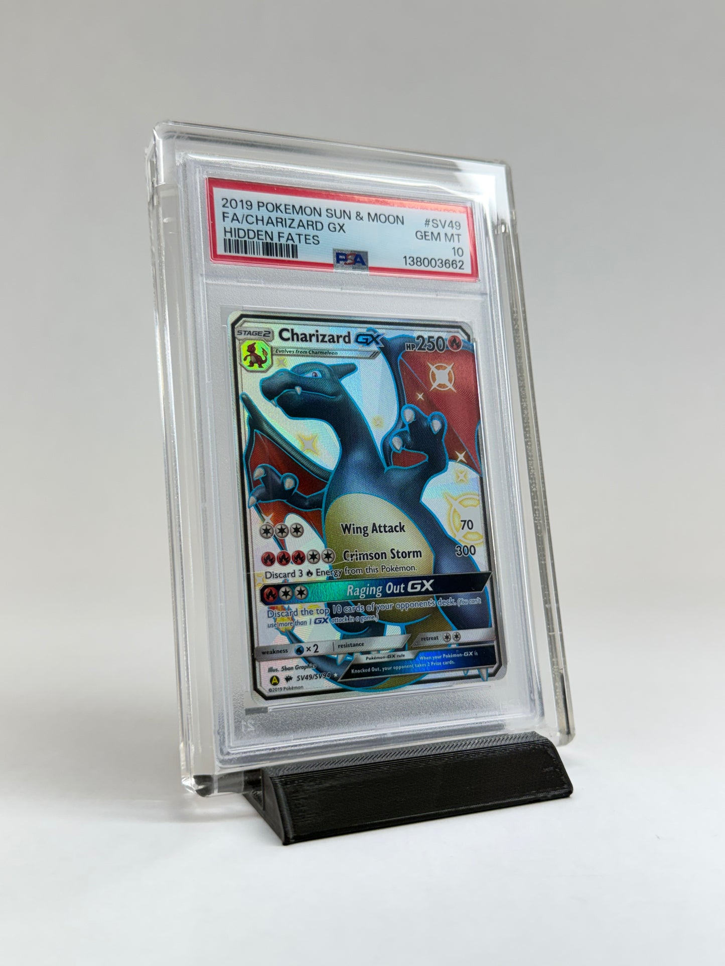 PSA Graded Card Acrylic Display Case | Includes Grade Card Sleeve & Black Display Stand | Premium Slab Display