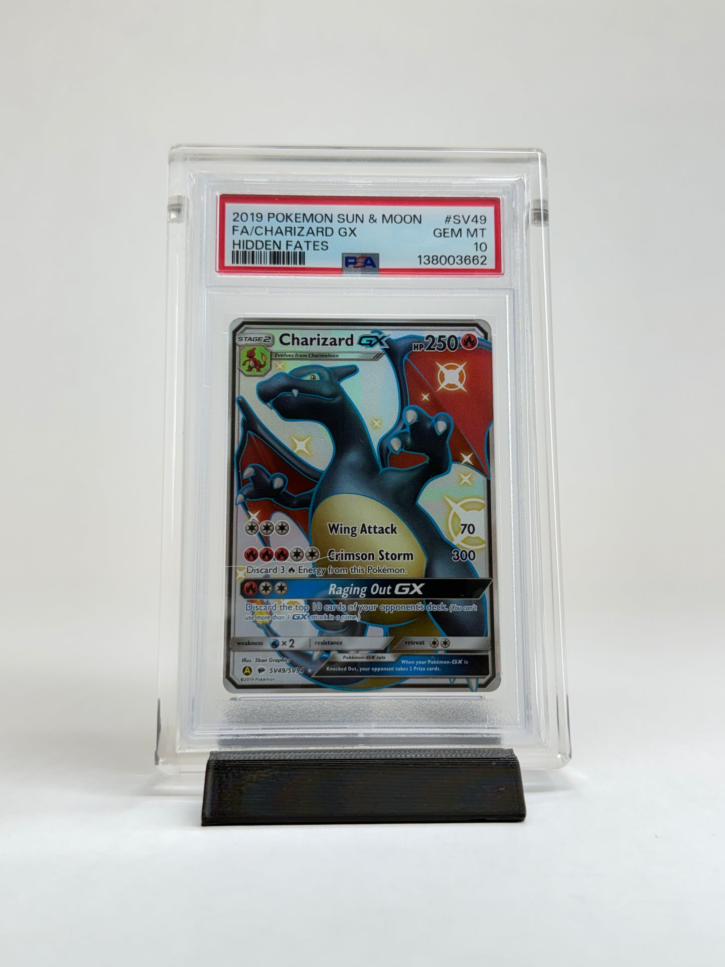 PSA Graded Card Acrylic Display Case | Includes Grade Card Sleeve & Black Display Stand | Premium Slab Display