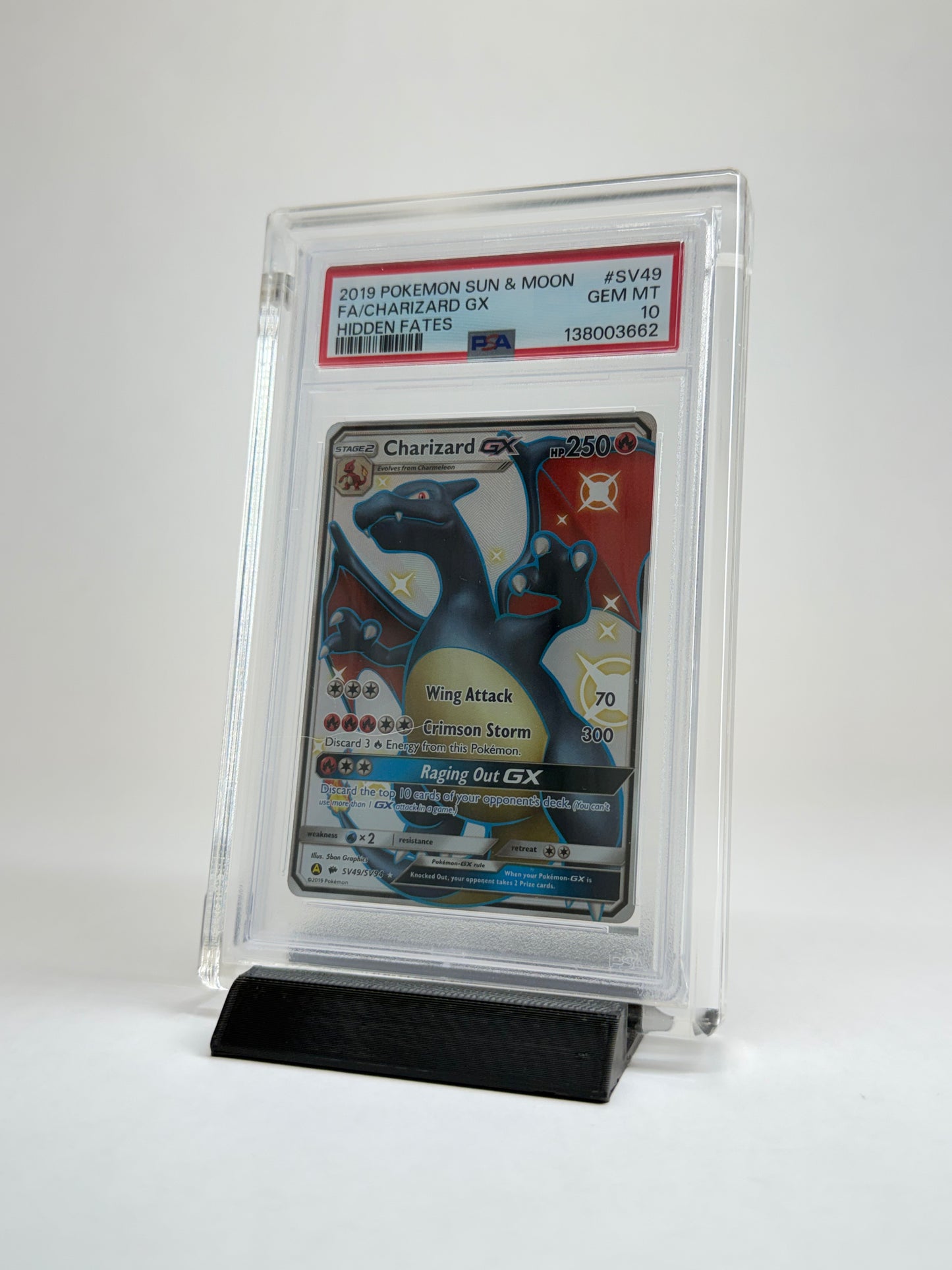 PSA Graded Card Acrylic Display Case | Includes Grade Card Sleeve & Black Display Stand | Premium Slab Display