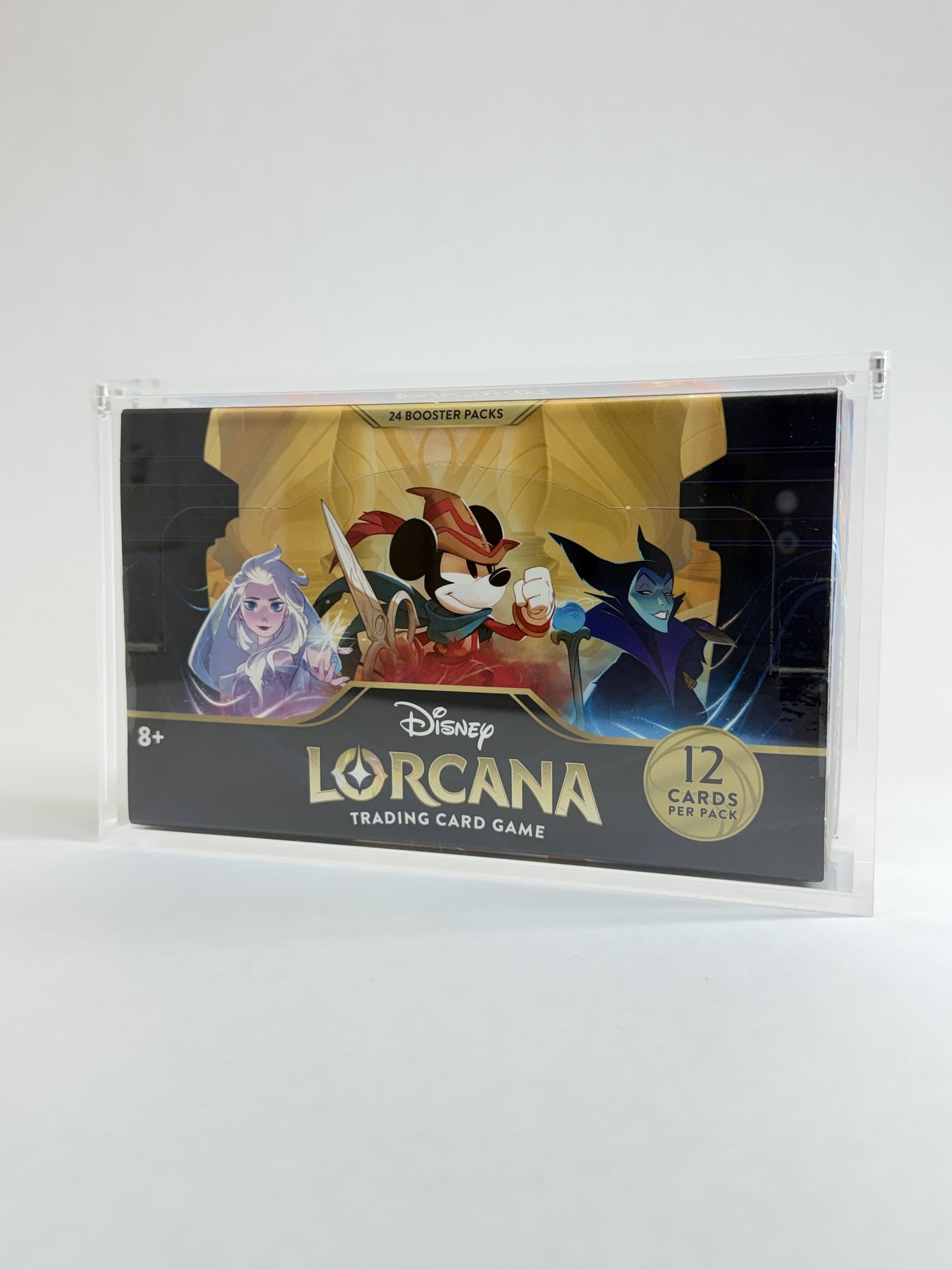 Disney Lorcana Booster Box Acrylic Display Case | Fits All Lorcana Booster Boxes | 8-Magnet Lid | Premium Collector Protector